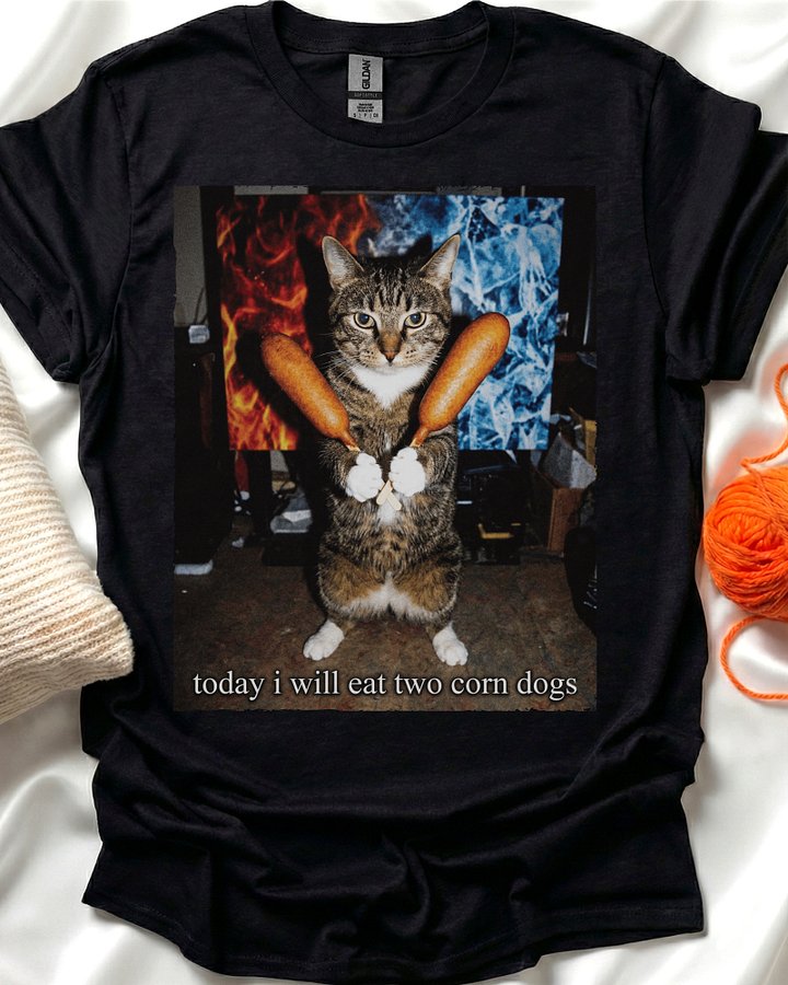 Cat Eating Corn Dogs T-Shirt product image (1)