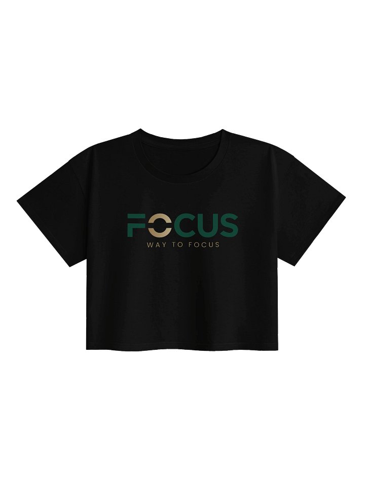 FOCUS Premium Womens Crop Top Tee — Black product image (1)