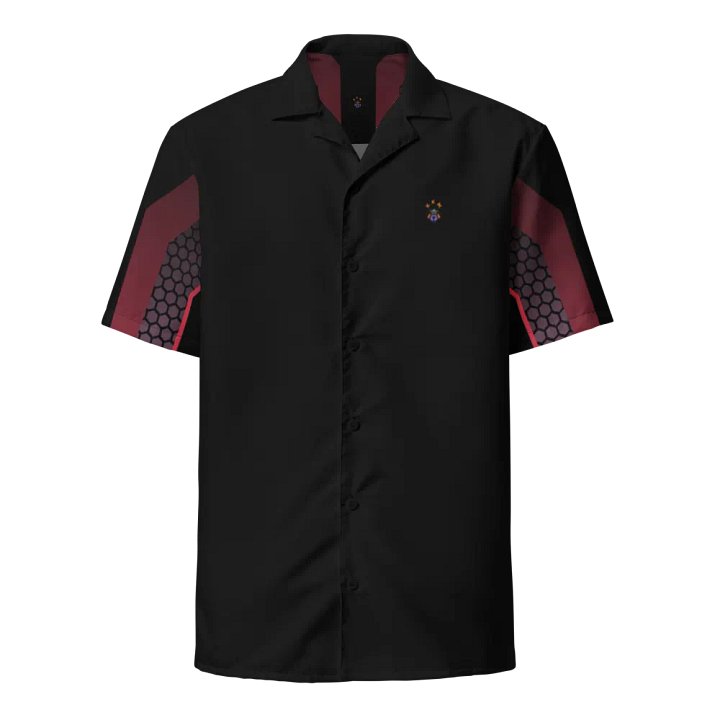 Black and Purple Blessed by God Button-up Shirt-V2 product image (1)