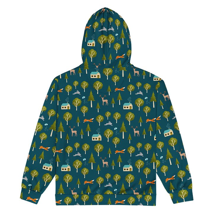 Cozy Cabin and Forest Animals Recycled Unisex Zip Hoodie product image (2)