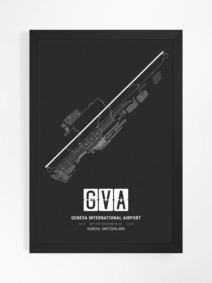 Framed Airport GVA Premium Map On Matt Paper product image (1)