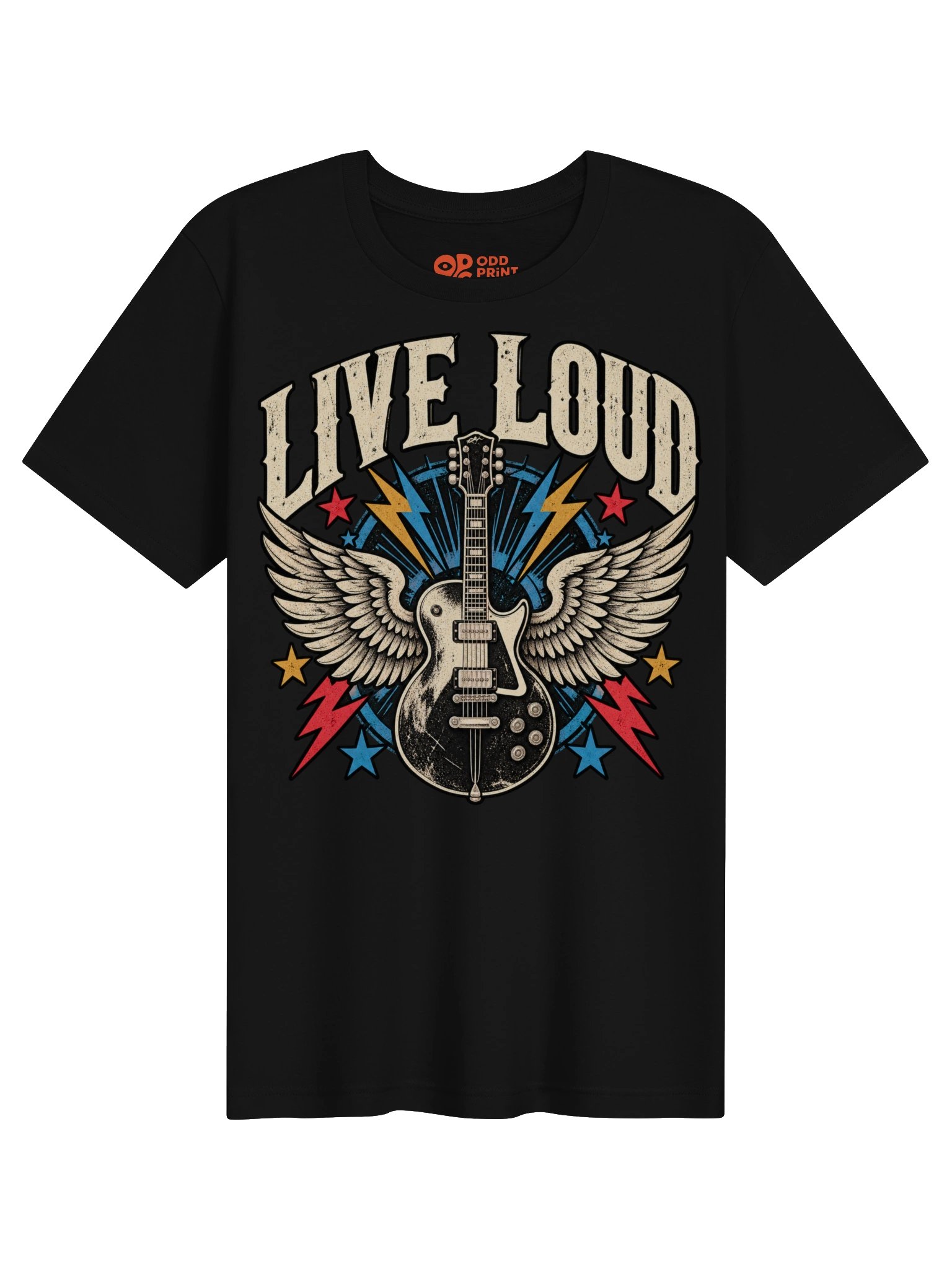 Live Loud Winged Guitar Concert & Rock Music T-Shirt product image (5)