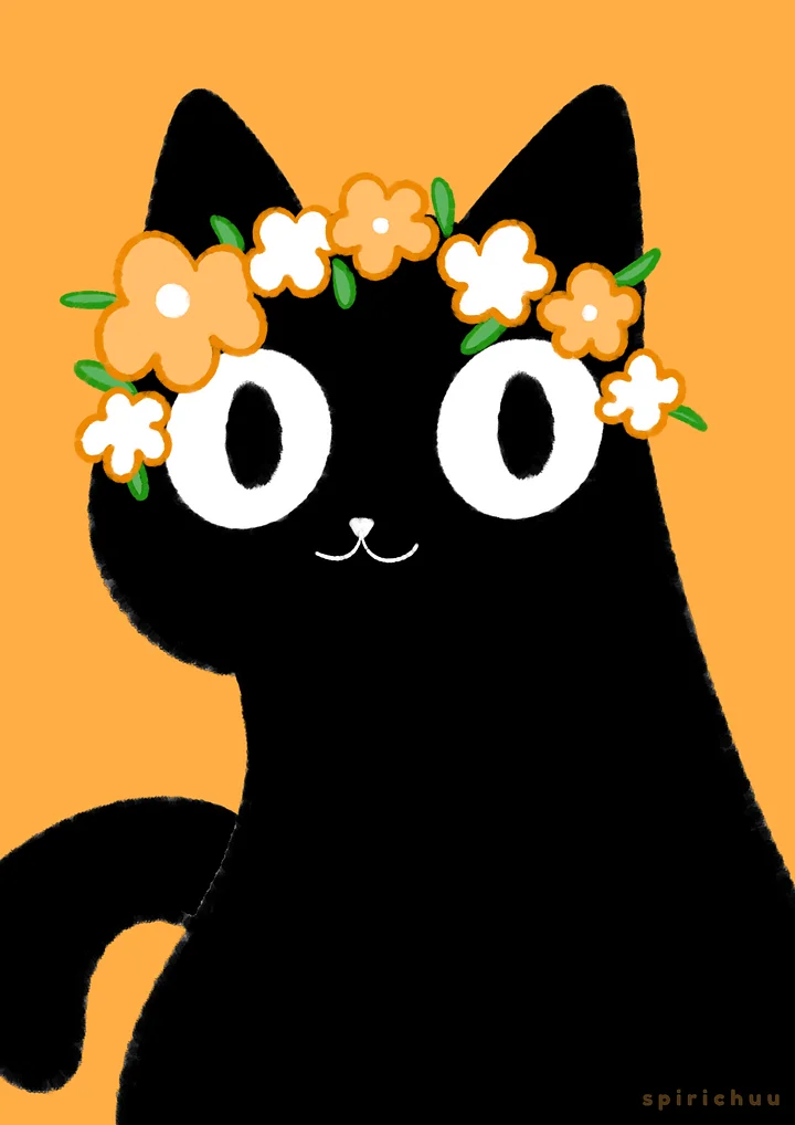 Cat with Flower Crown Postcard product image (1)