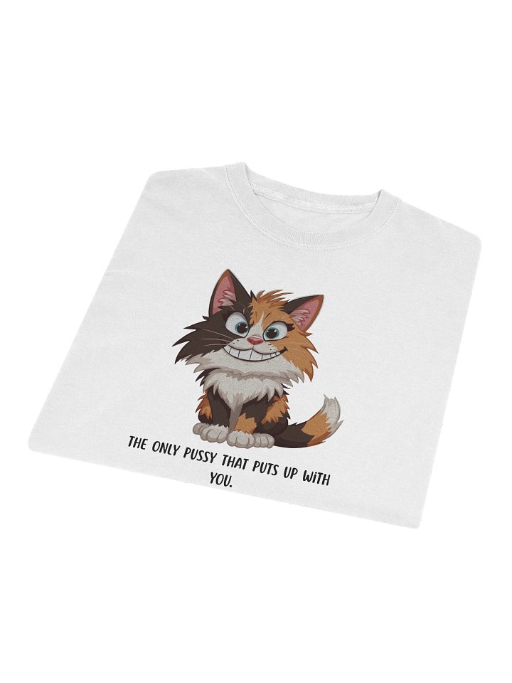 "The Only Pussy That Puts Up With You" – Funny Calico Cat Long Sleeve T-Shirt | Sarcastic Humor Long Sleeve Tee product image (1)
