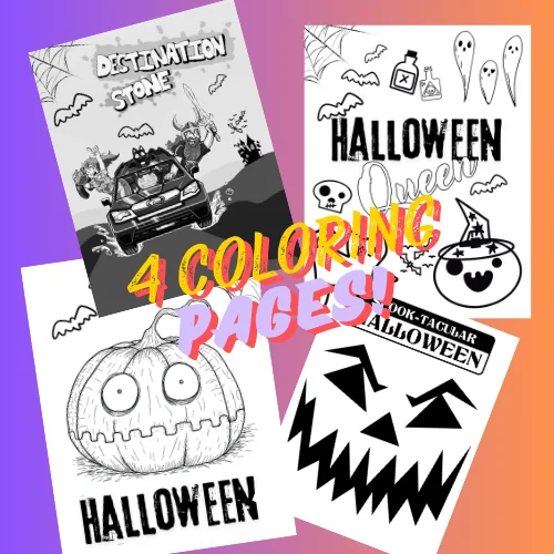 Halloween Coloring Pages 4 pack product image (1)