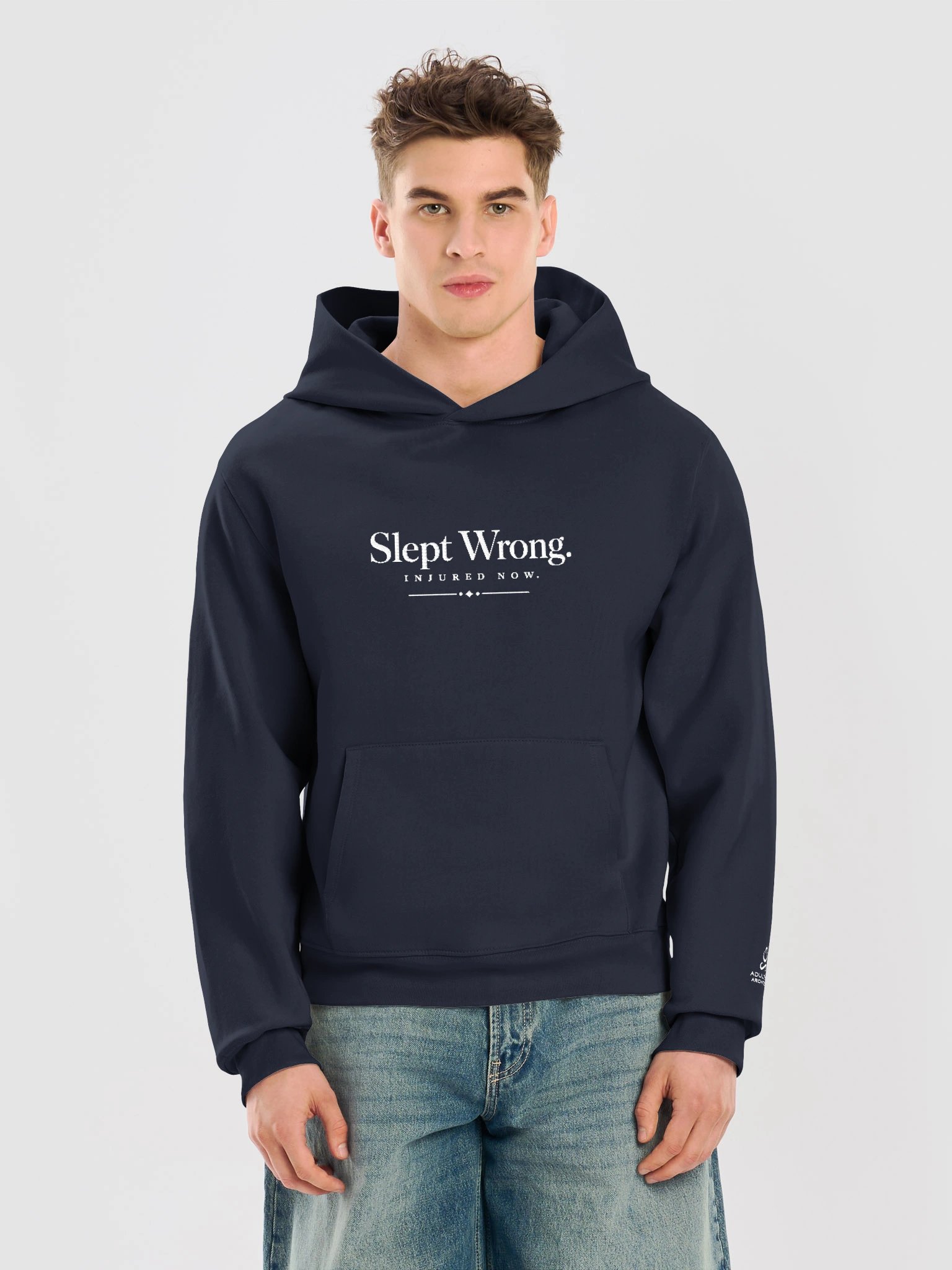 “Slept Wrong. Injured Now.” — Bella+Canvas Unisex Oversized Midweight Hoodie product image (5)