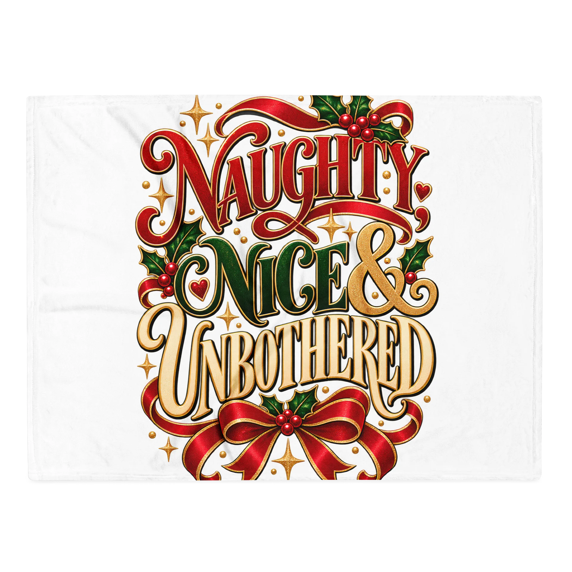 Naughty, Nice & Unbothered Holiday Throw Blanket product image (2)