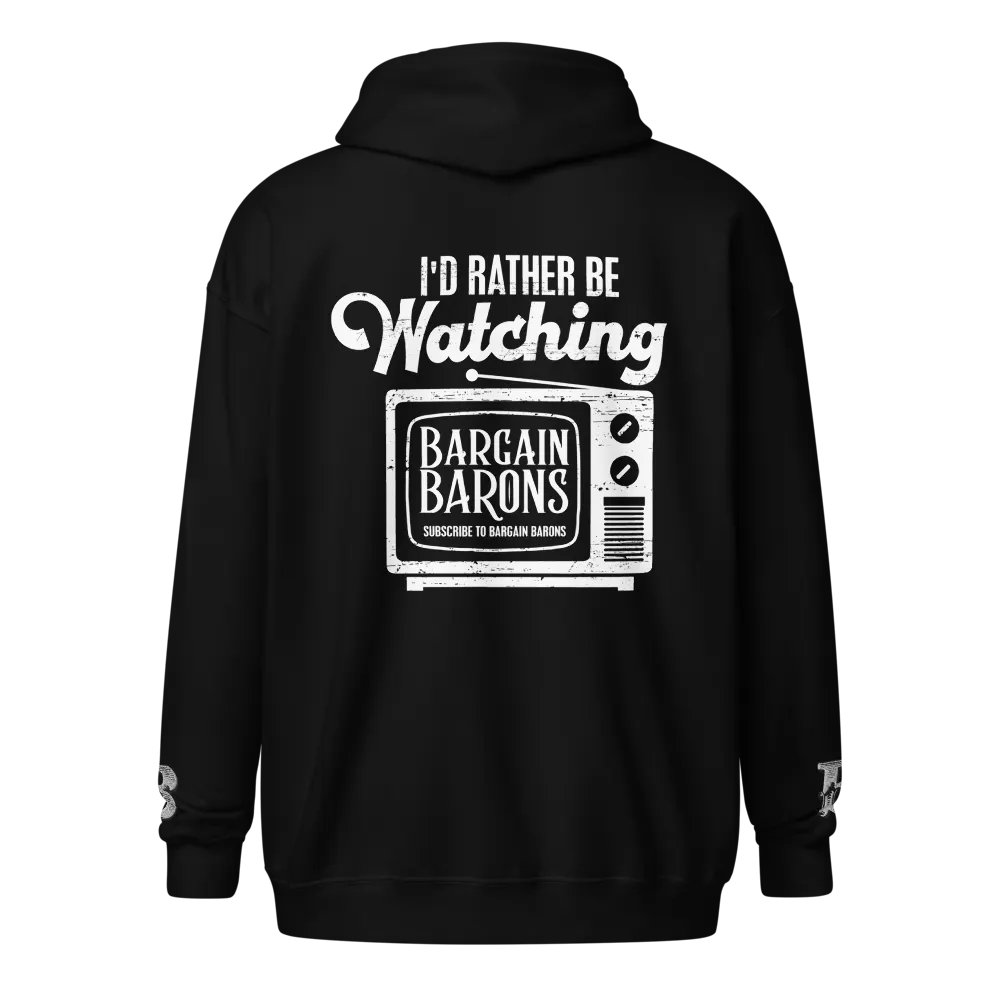 I'D RATHER BE WATCHING BB (Zipper Hoodie - Dark) product image (3)