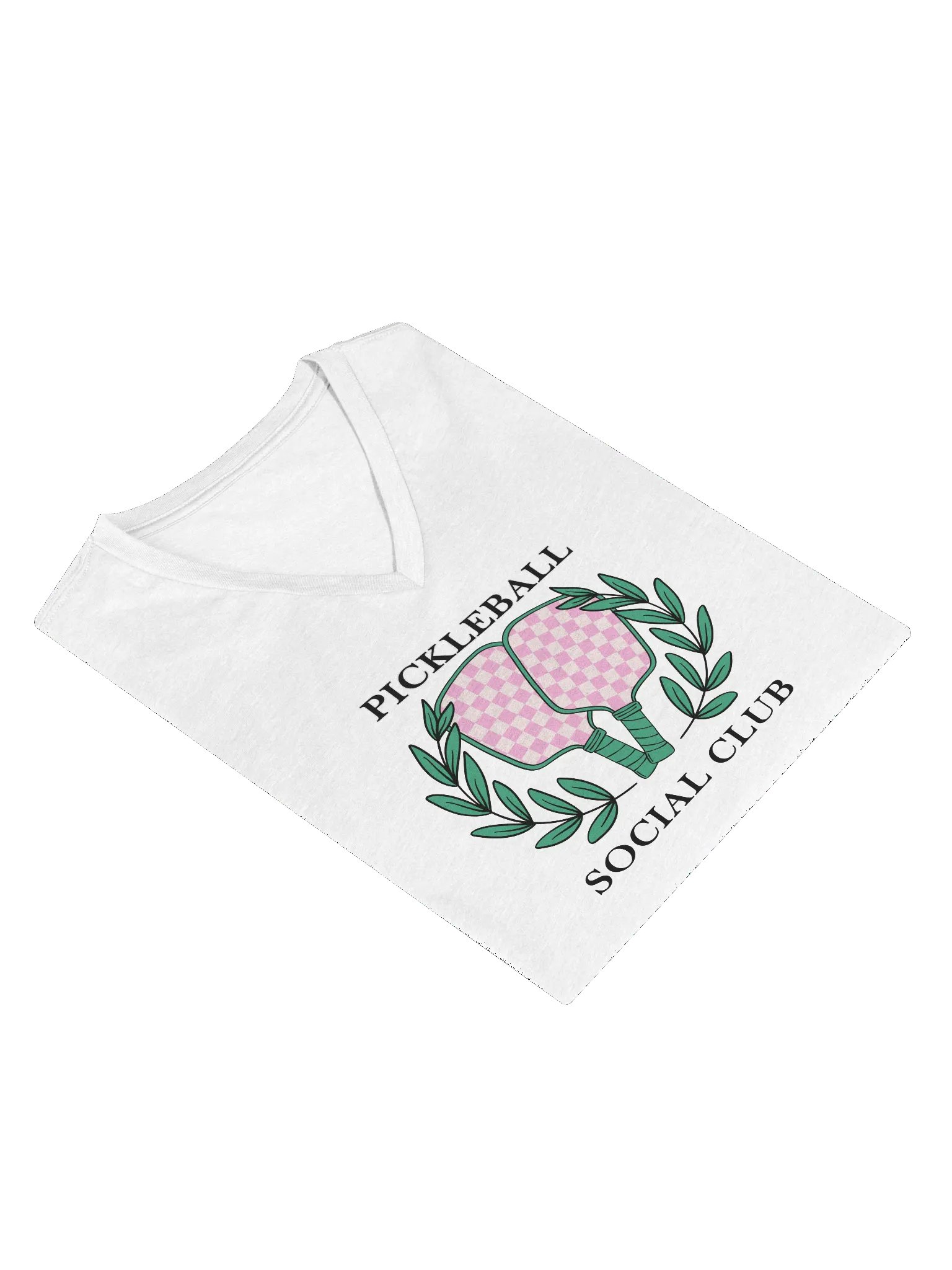 Checkered Pickleball Paddles Women's V-Neck Tee product image (4)
