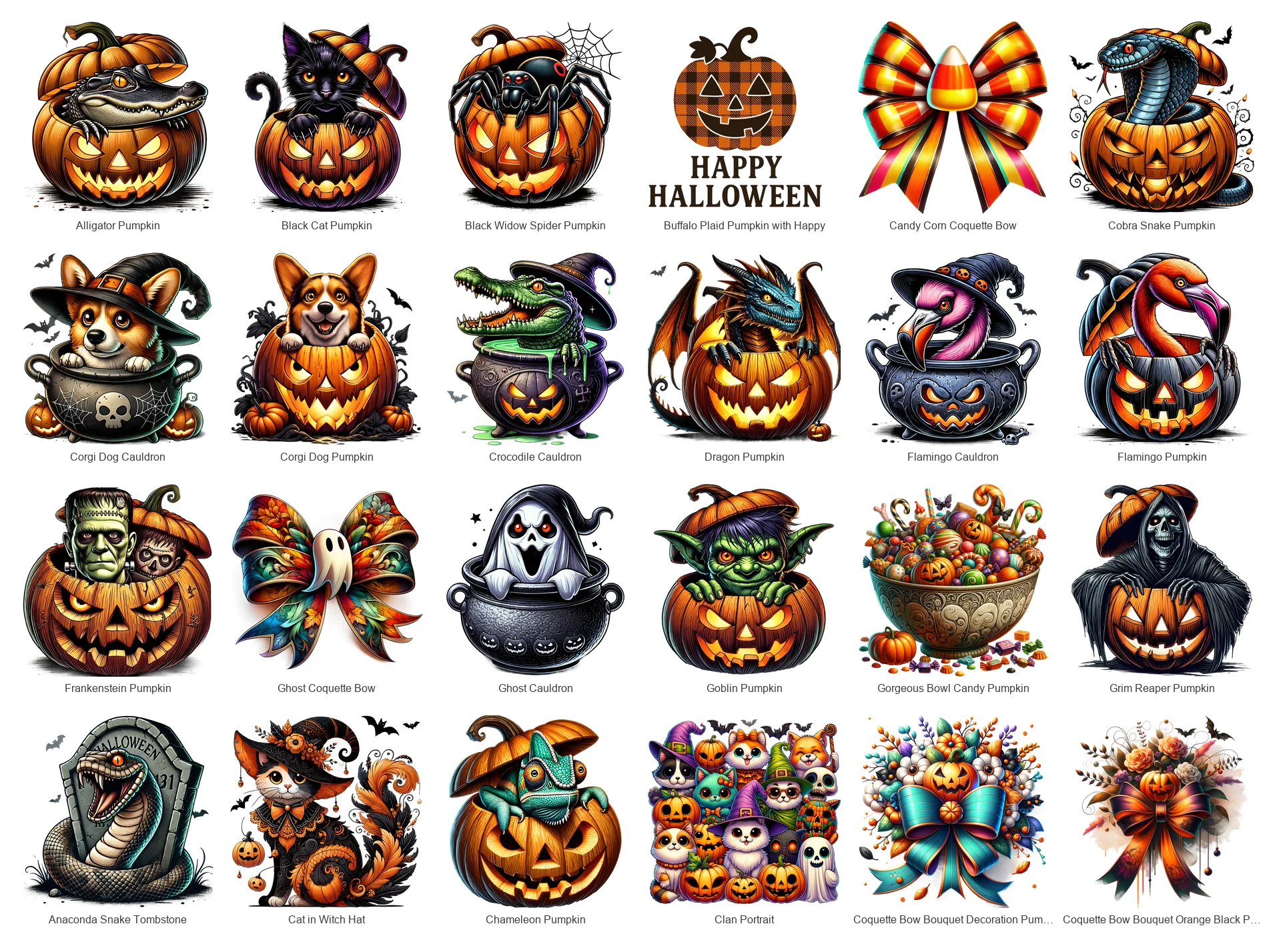 Halloween PNG Bundle | 91 Designs | Commercial Use | Sublimation Clipart product image (2)