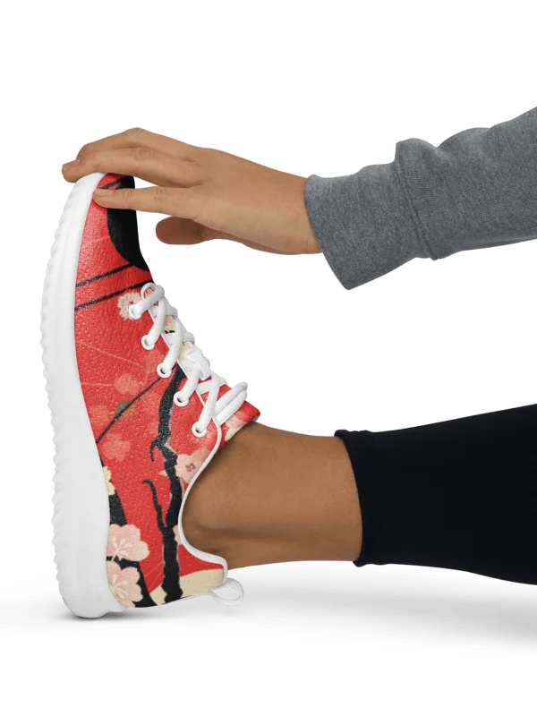 Japanese Folding Fan Women's Athletic Shoes | Traditional Sakura Art Sneaker product image (4)