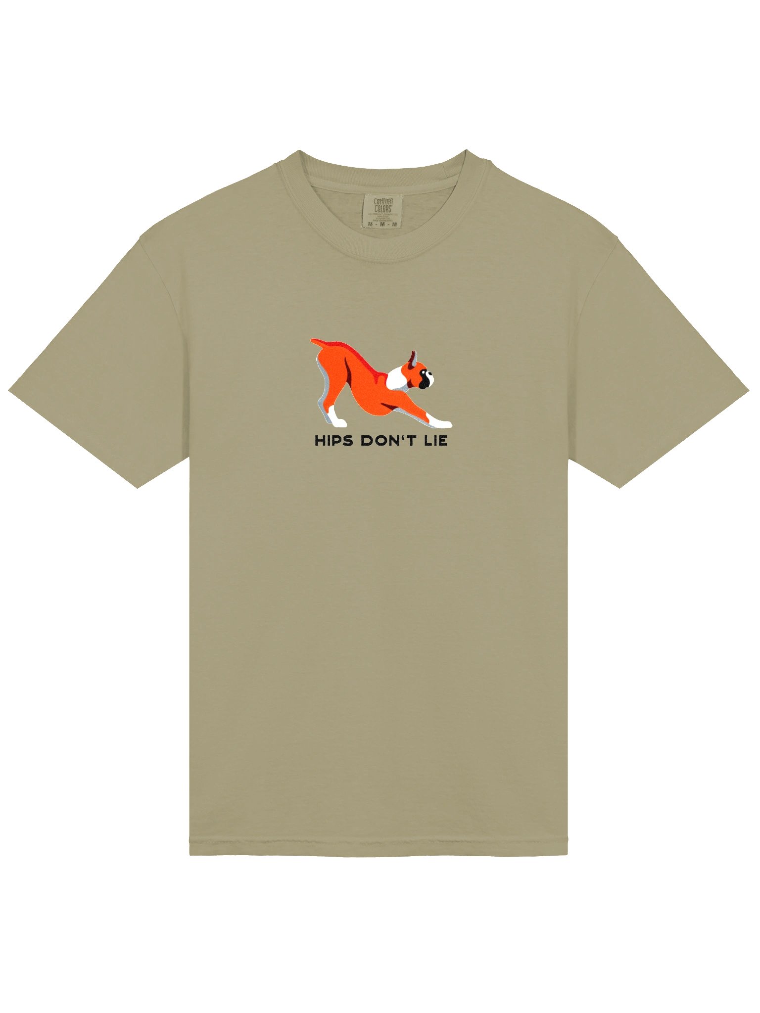 Hips Don't Lie T-Shirt(Embroidered) of a Boxer(Red, Cropped Ears) product image (6)