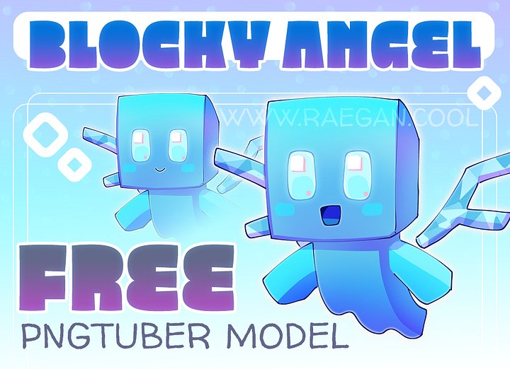 (free) blocky angel pngtuber model product image (1)