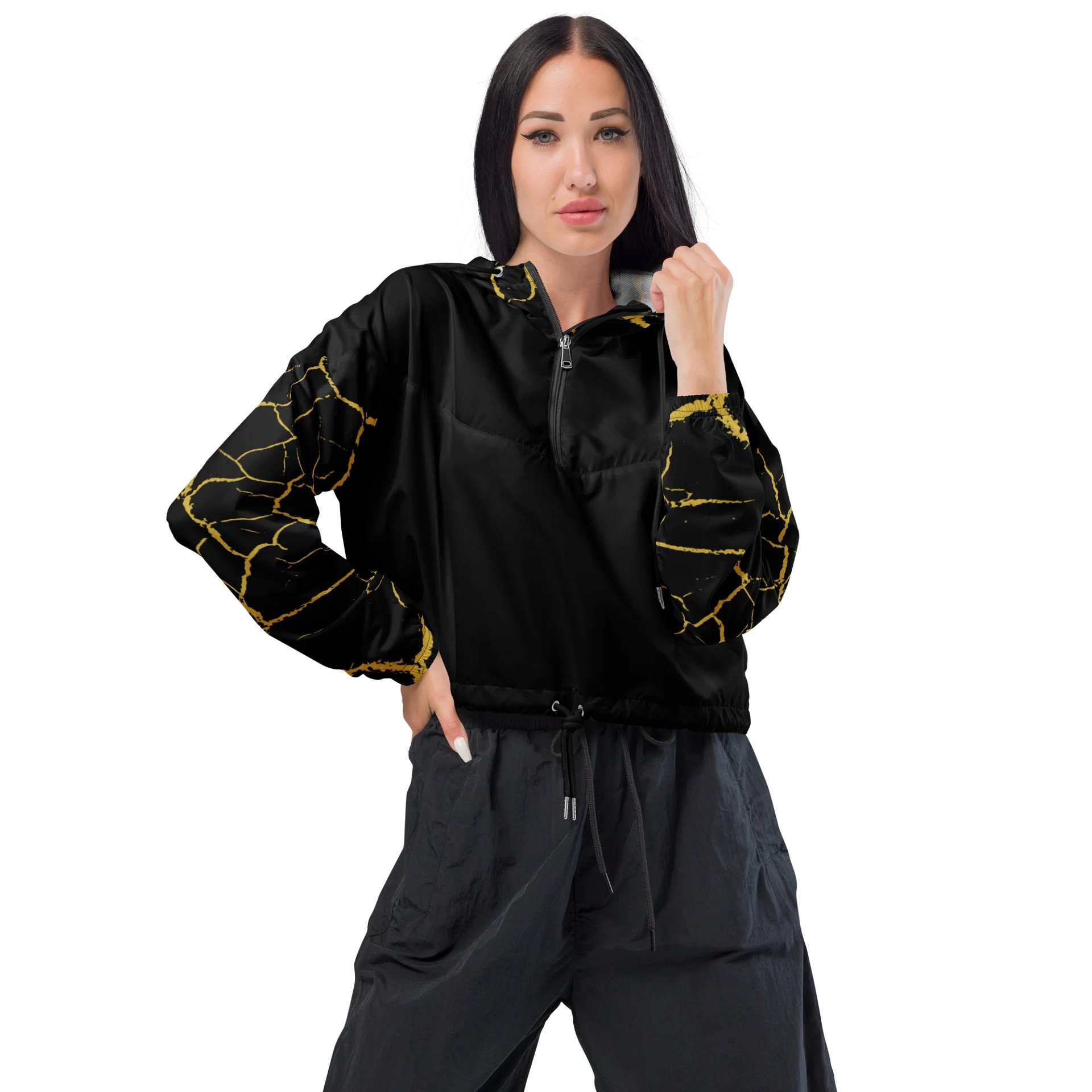 Kintsugi Scars Cropped Windbreaker product image (1)