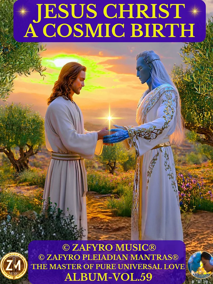 ÁLBUM - VOL. 59 (MUSIC) - JESUS CHRIST - A COSMIC BIRTH-THE MASTER OF PURE UNIVERSAL LOVE(© ZAFYRO PLEIADIAN MANTRAS®) - BINAURAL FREQUENCIES product image (1)