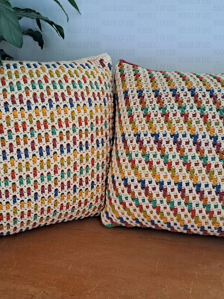 Rainbow Sisters Throw Pillow Bundle, Mosaic Crochet Pattern product image (2)
