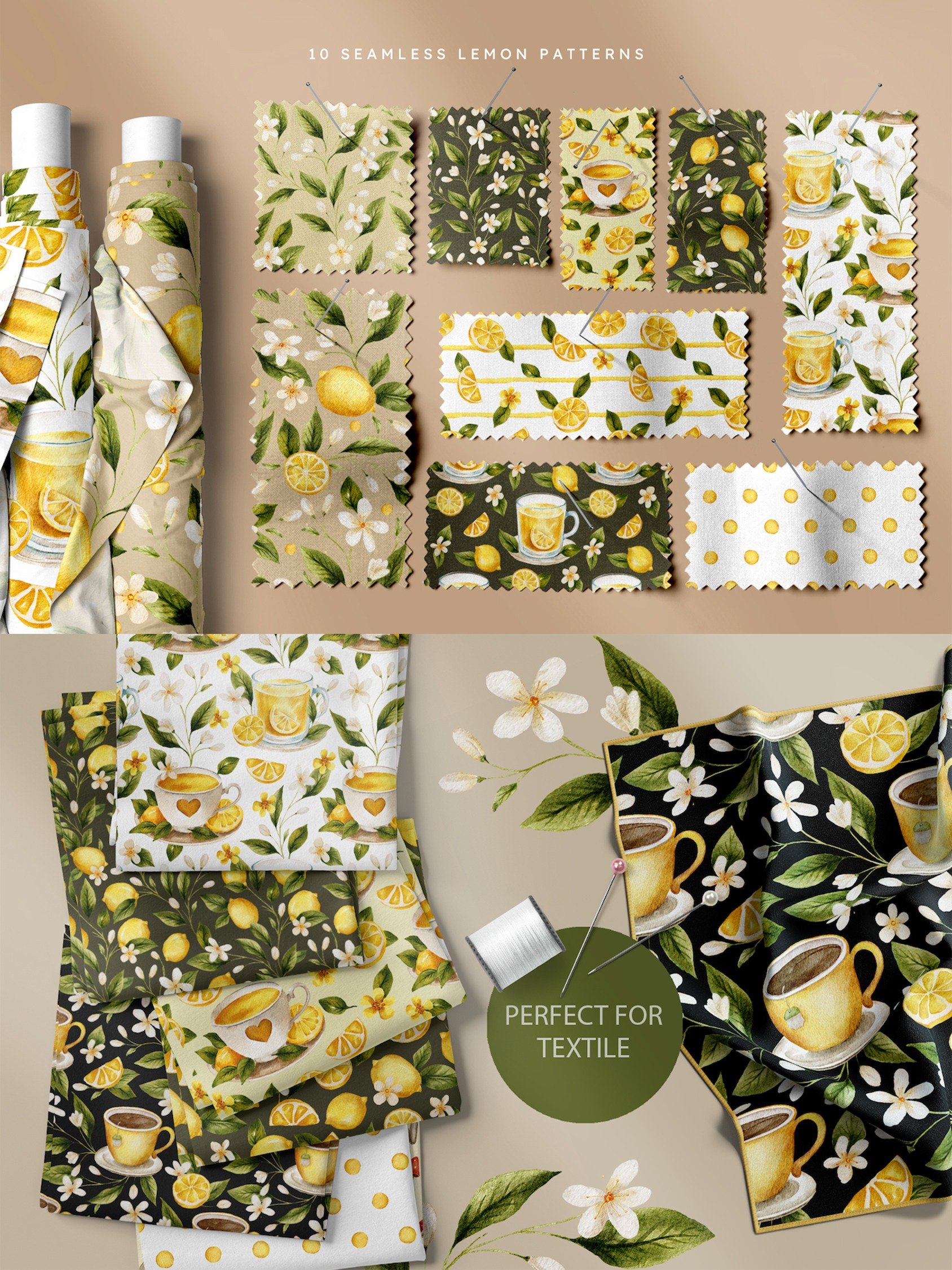 Lemon Watercolor Floral Bundle product image (4)
