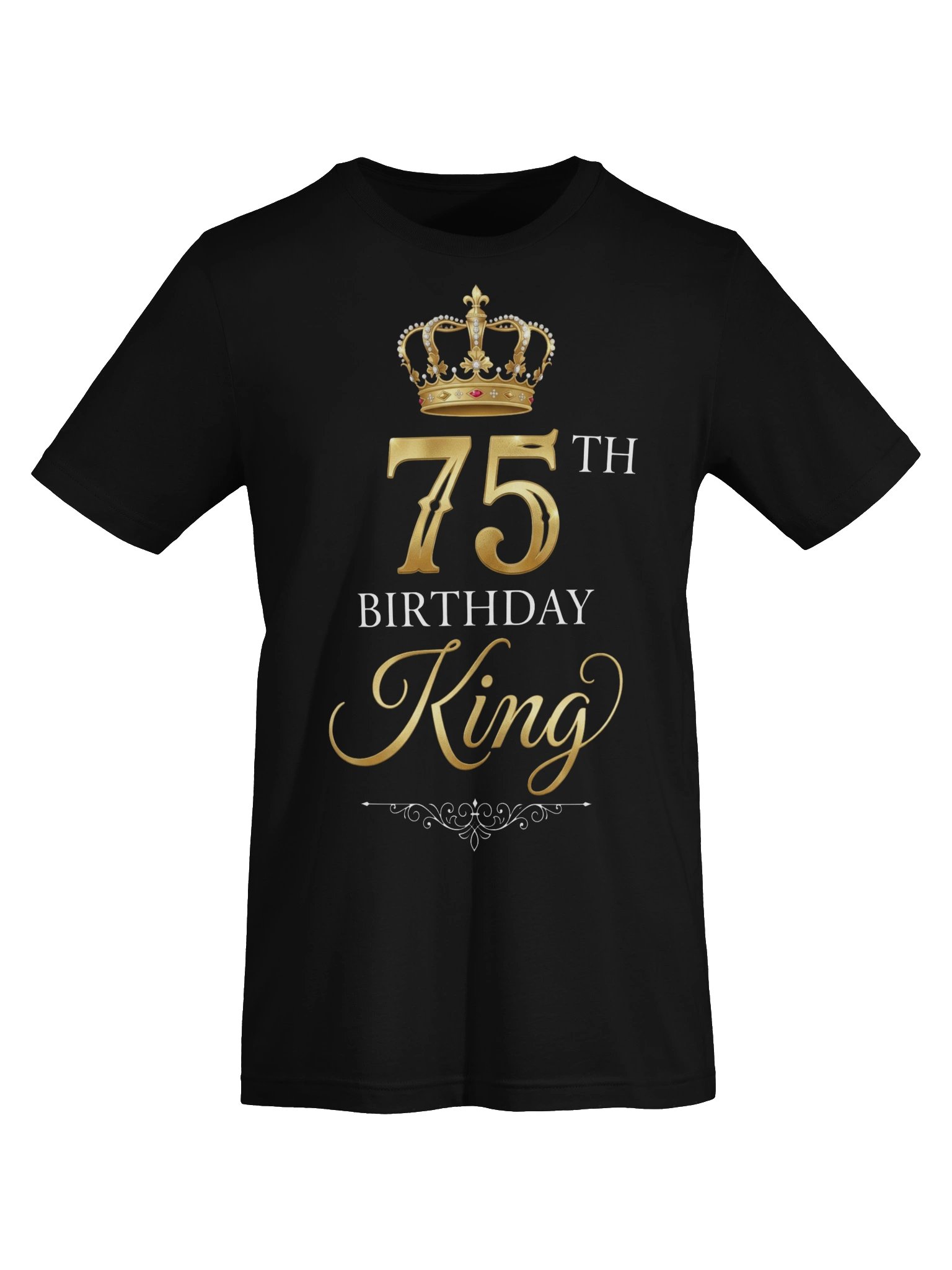 75th Birthday King Crown T-Shirt - Gold Crown 75 Years Old Birthday Gift Tee product image (29)