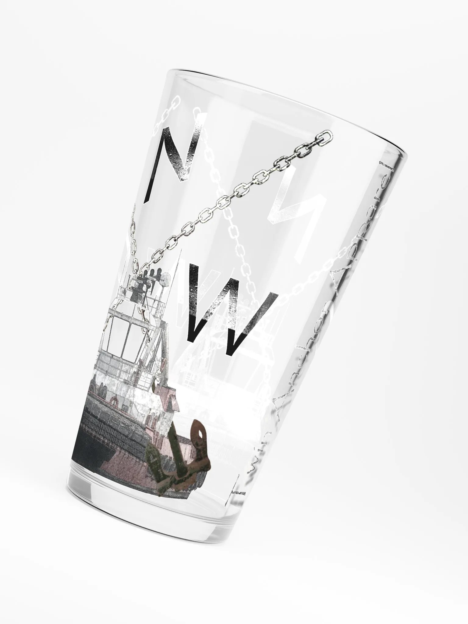 X Ancher Chain PNW 16oz Pint Glass product image (6)