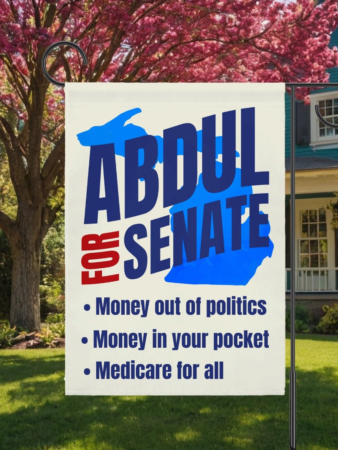 Abdul For Senate Garden Flag, Midterm Election Michigan product image (6)
