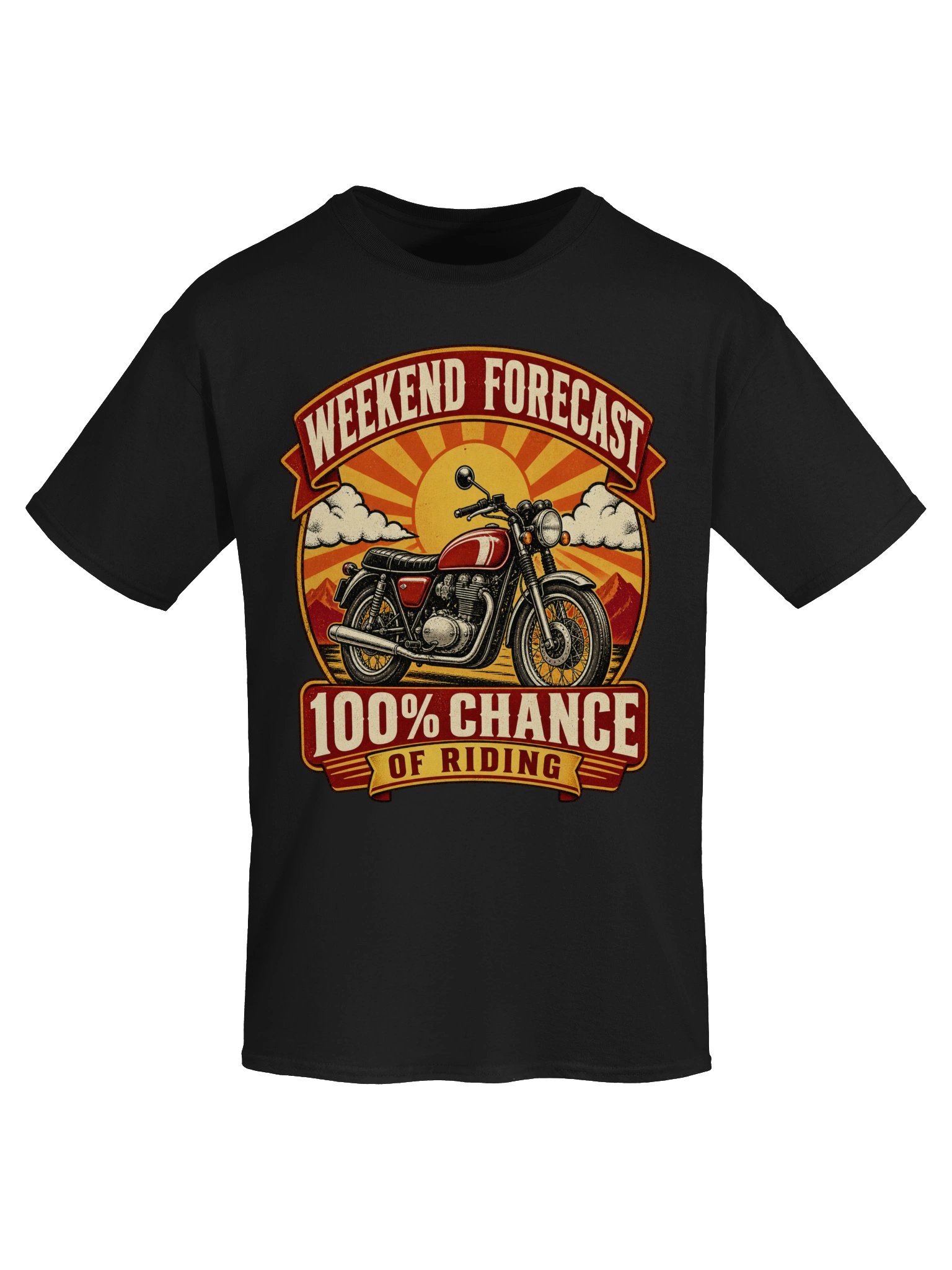 Weekend Forecast 100% Chance of Riding Motorcycle T-Shirt product image (5)