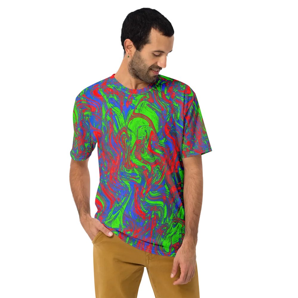 Techno Pattern T-Shirt in Red, Green, Blue, and Purple product image (1)