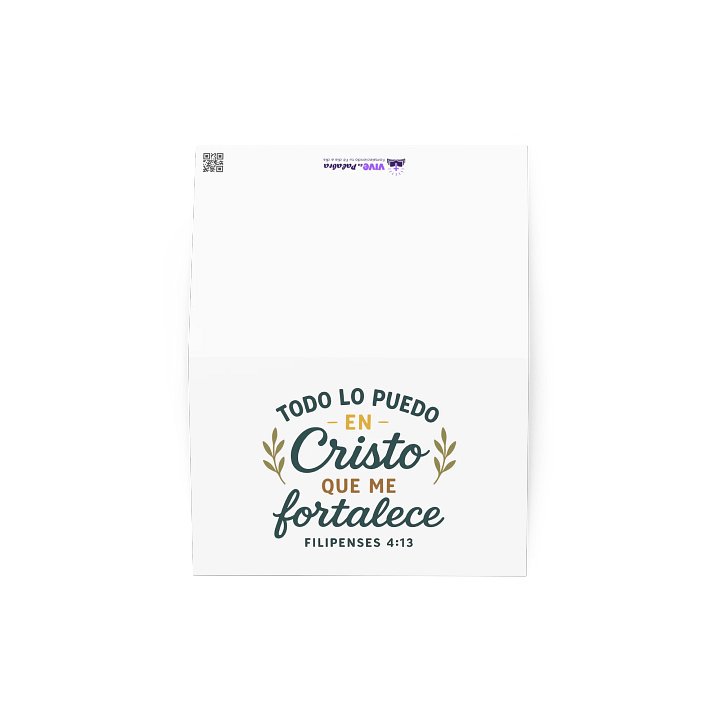 Spanish Christian Greeting Card – “Todo lo puedo en Cristo” – Bible Verse product image (2)