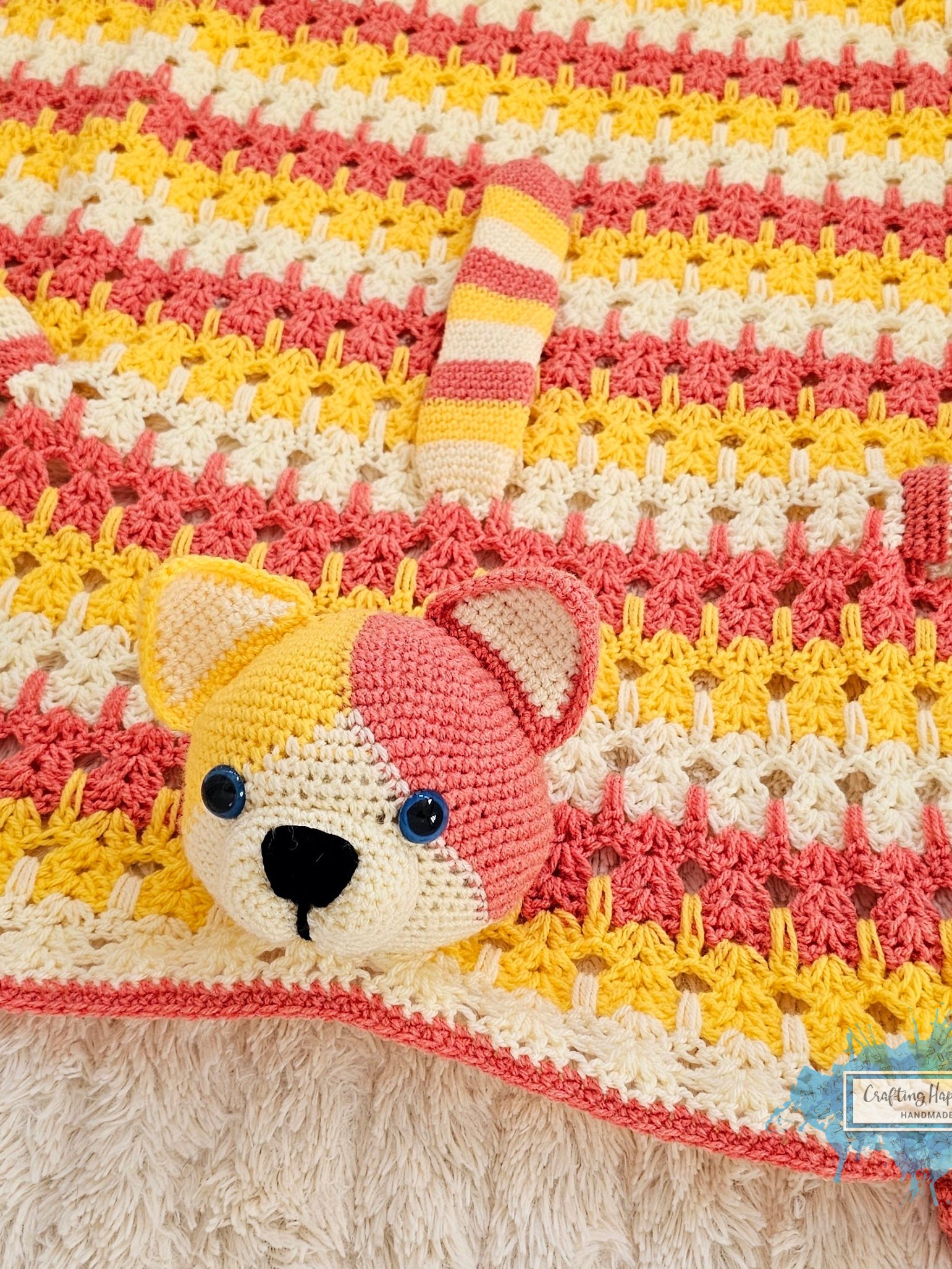 Calico Cat Crochet Baby Blanket PATTERN | Amigurumi Toy, Stroller Throw (PDF Pattern) product image (3)