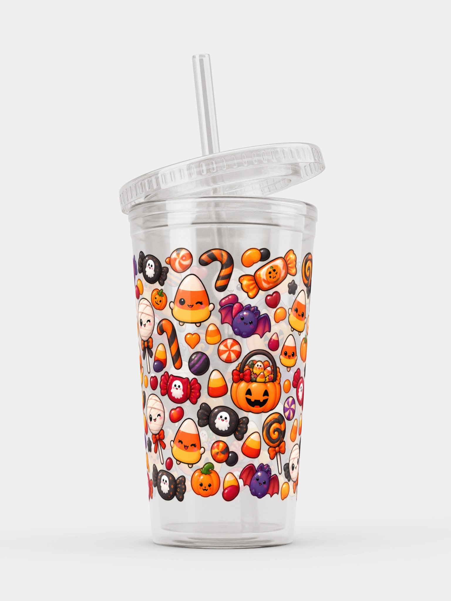 Trick-or-Treat Candy Theme Clear Dual Wall Tumbler 16 Oz (473 ml) product image (3)
