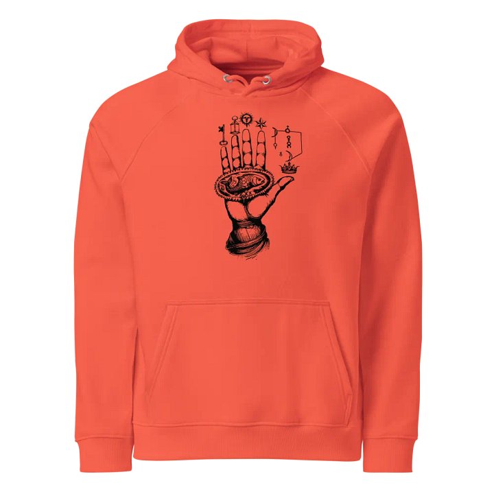 [Hand of Mysteries 3 - Black] - Unisex Eco Raglan Hoodie product image (1)
