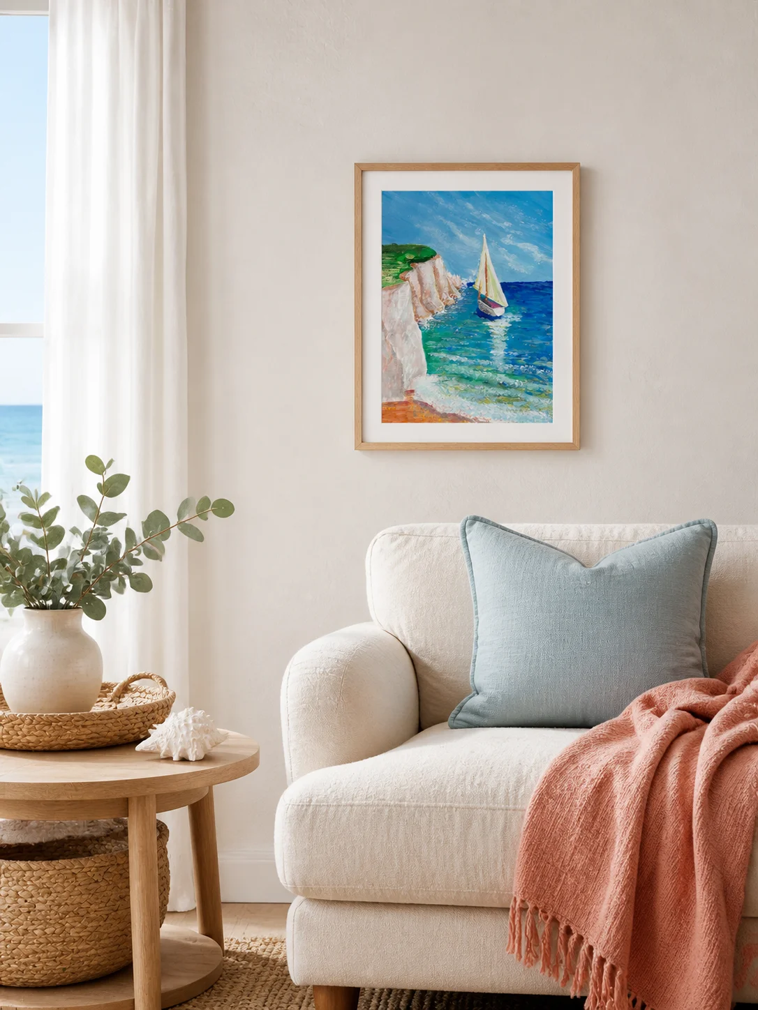 Sailboat by the Cliffs — Art Print product image (3)