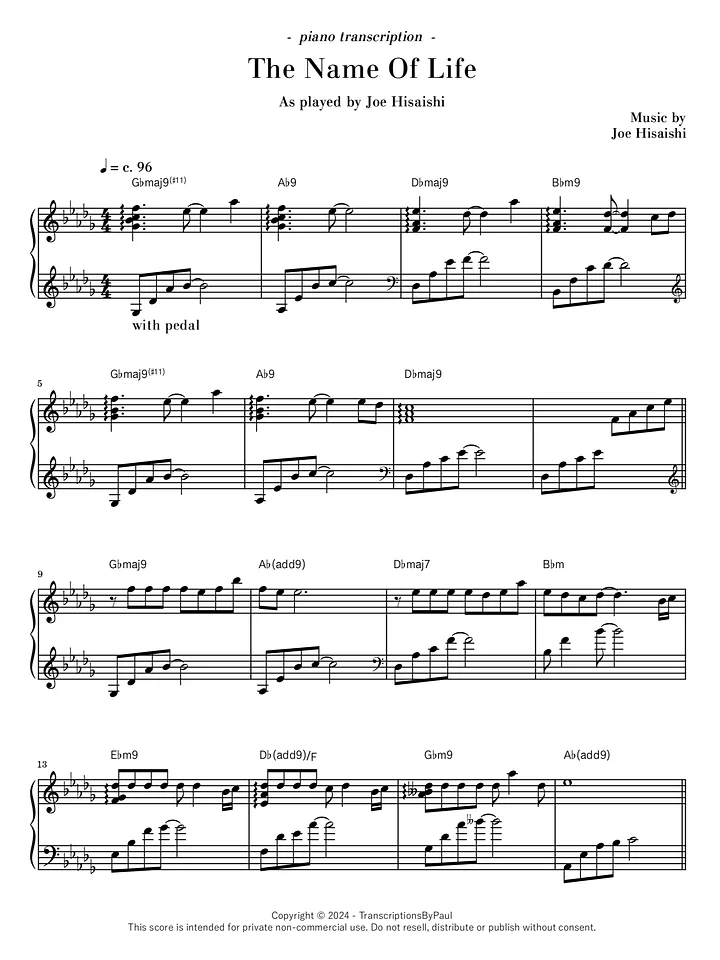 The Name Of Life - Joe Hisaishi product image (1)