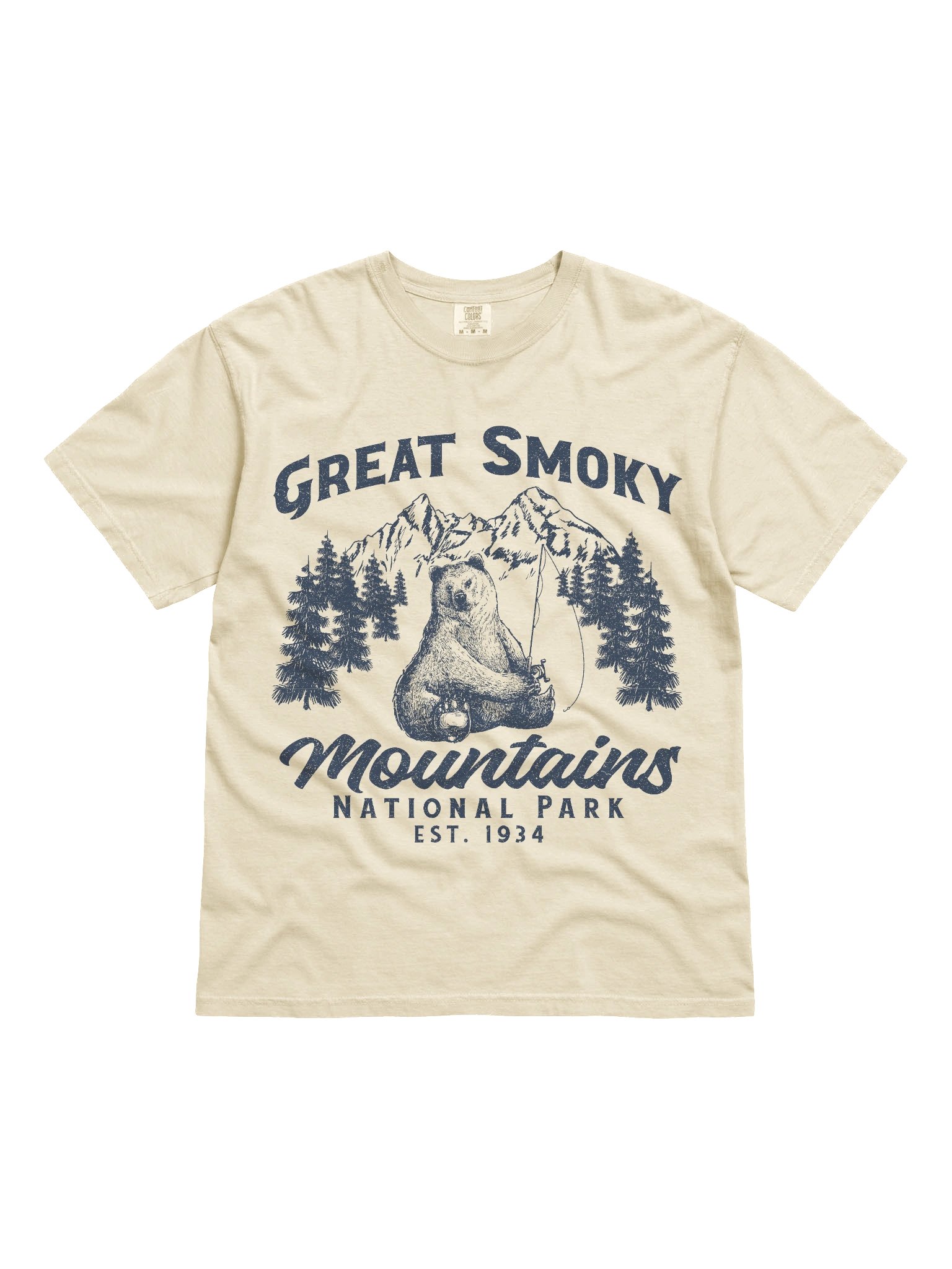 Great Smoky Mountains Fishing Shirt – Vintage Bear Angler National Park Retro Tee product image (4)