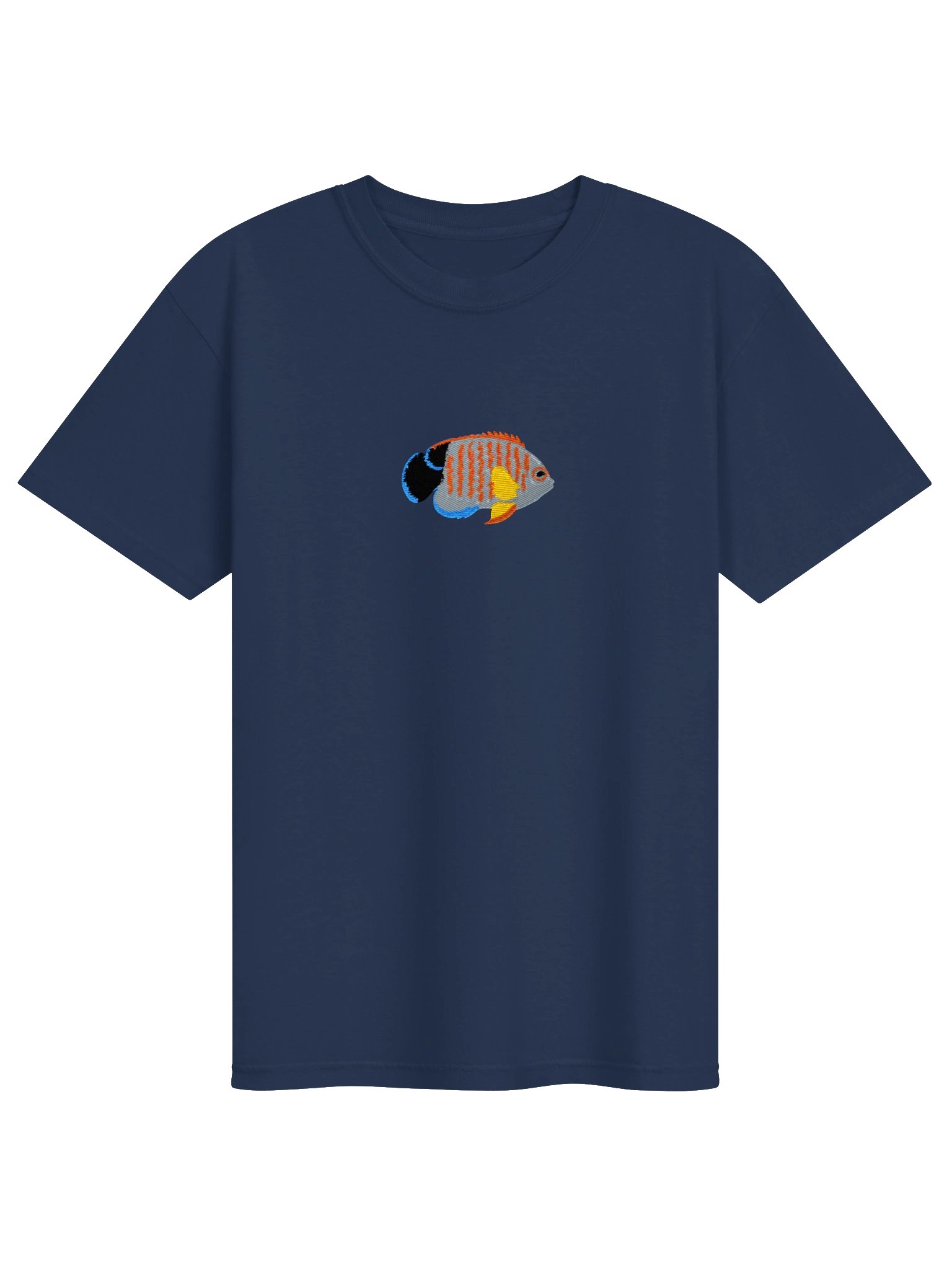 Eibli Angelfish Embroidered Shirt | Orange-Lined Dwarf Angelfish Reef Fish Tee | Saltwater Aquarium Apparel product image (5)