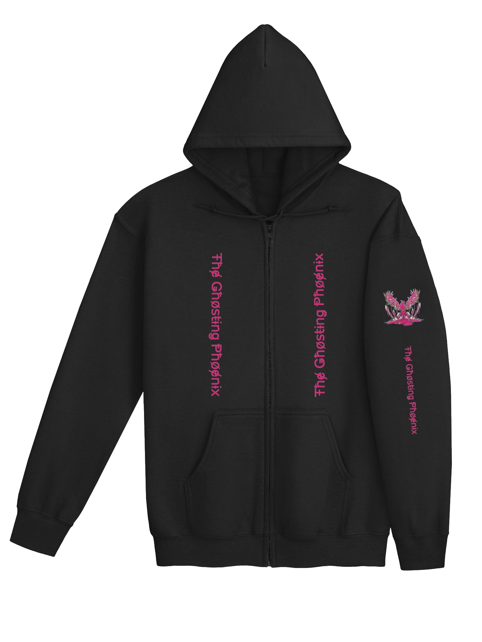 Magenta Mirror Text Zip Hoodie product image (23)