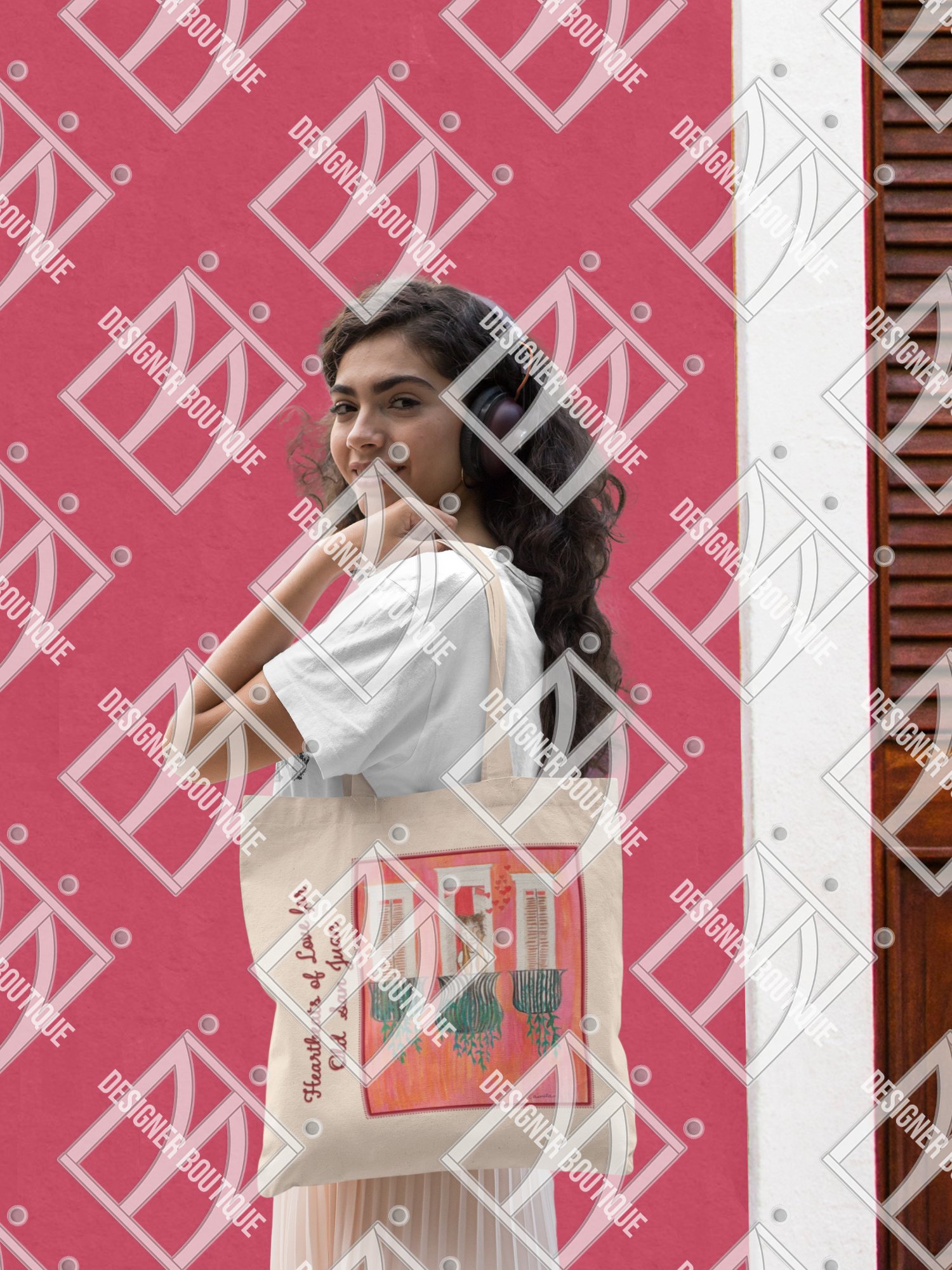 NN Designer Boutique x Camila Arraiza: Tote Bag (Brunette) – Heartbeats of Love for Old San Juan product image (3)