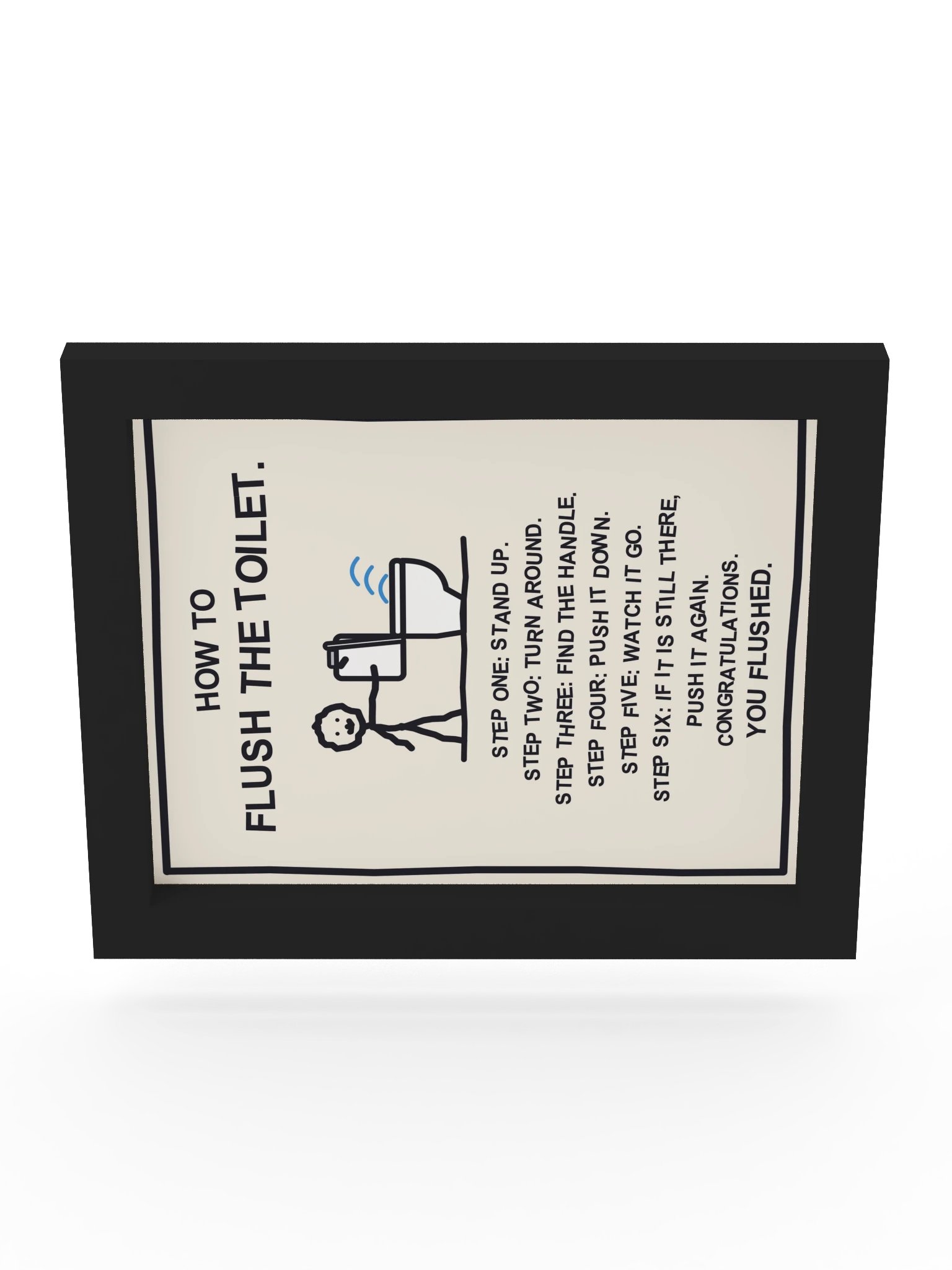 How to Flush the Toilet (Framed Bathroom Sign) product image (19)