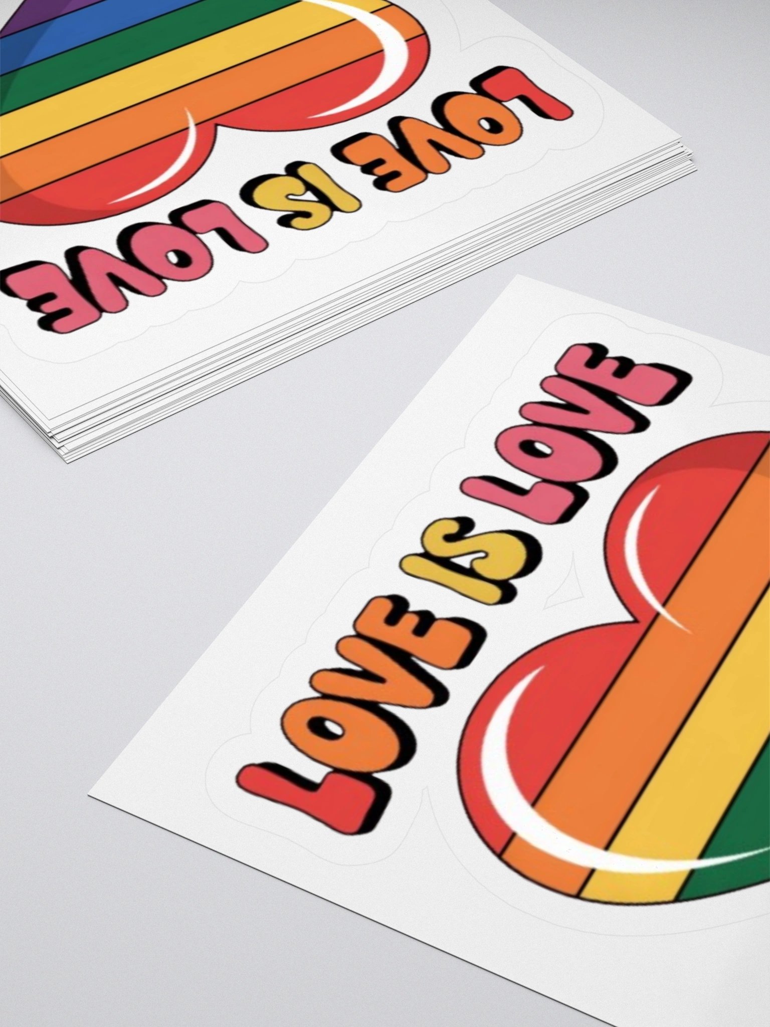 Exclusive 'Love is Love' Rainbow Heart Sticker – Vibrant Vinyl Design product image (10)