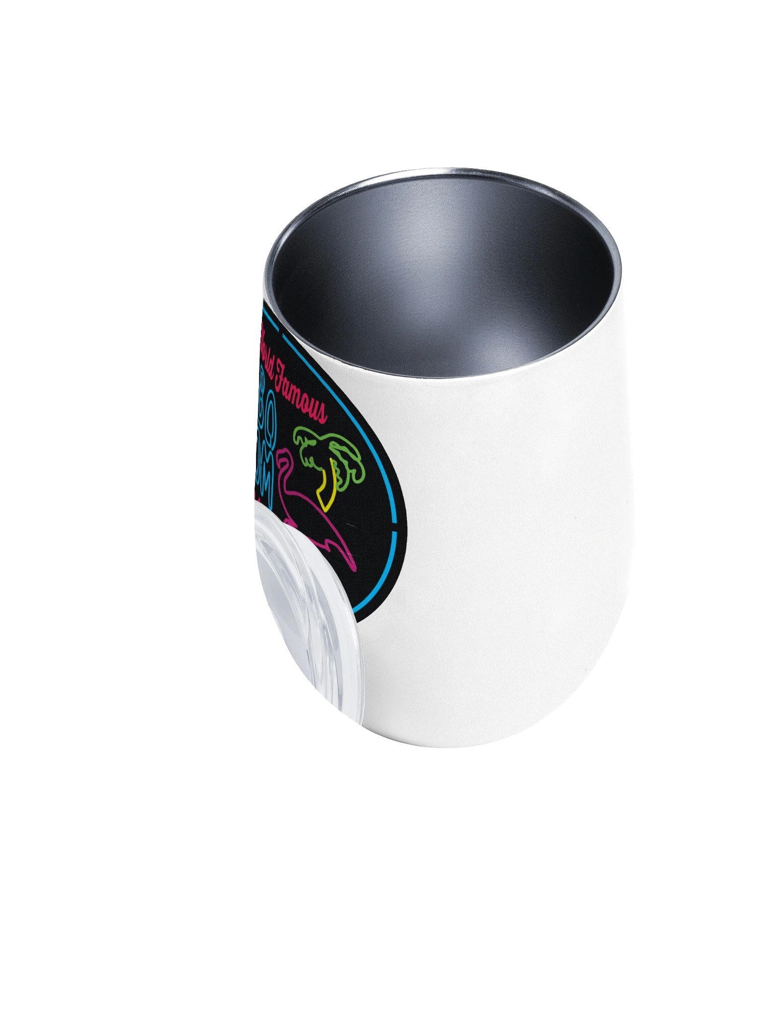 Elbo Room World Famous Neon Flamingo Stemless Wine Tumbler | White product image (3)