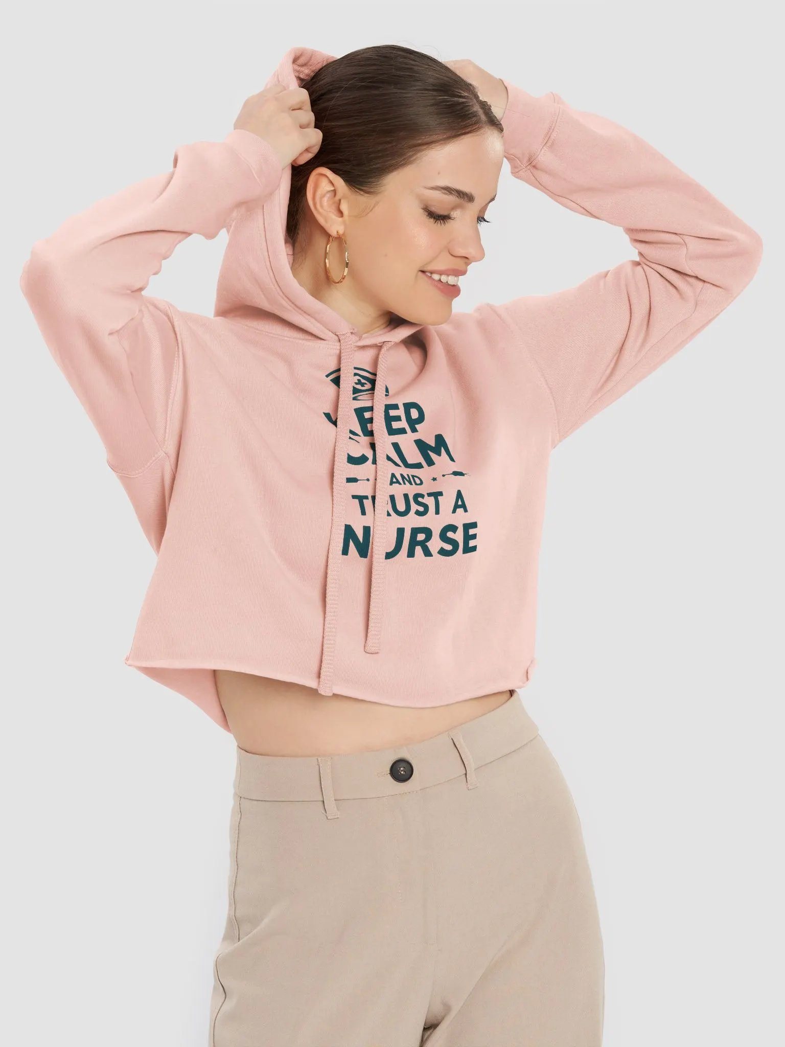 Nurse's Trust Crop Hoodie, KEEP CALM AND TRUST A NURSE product image (10)