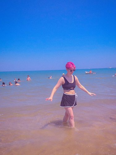 when you're on the beach in Chicago and it's just concrete for miles and miles, no sand in sight.... smh 😔😔😔