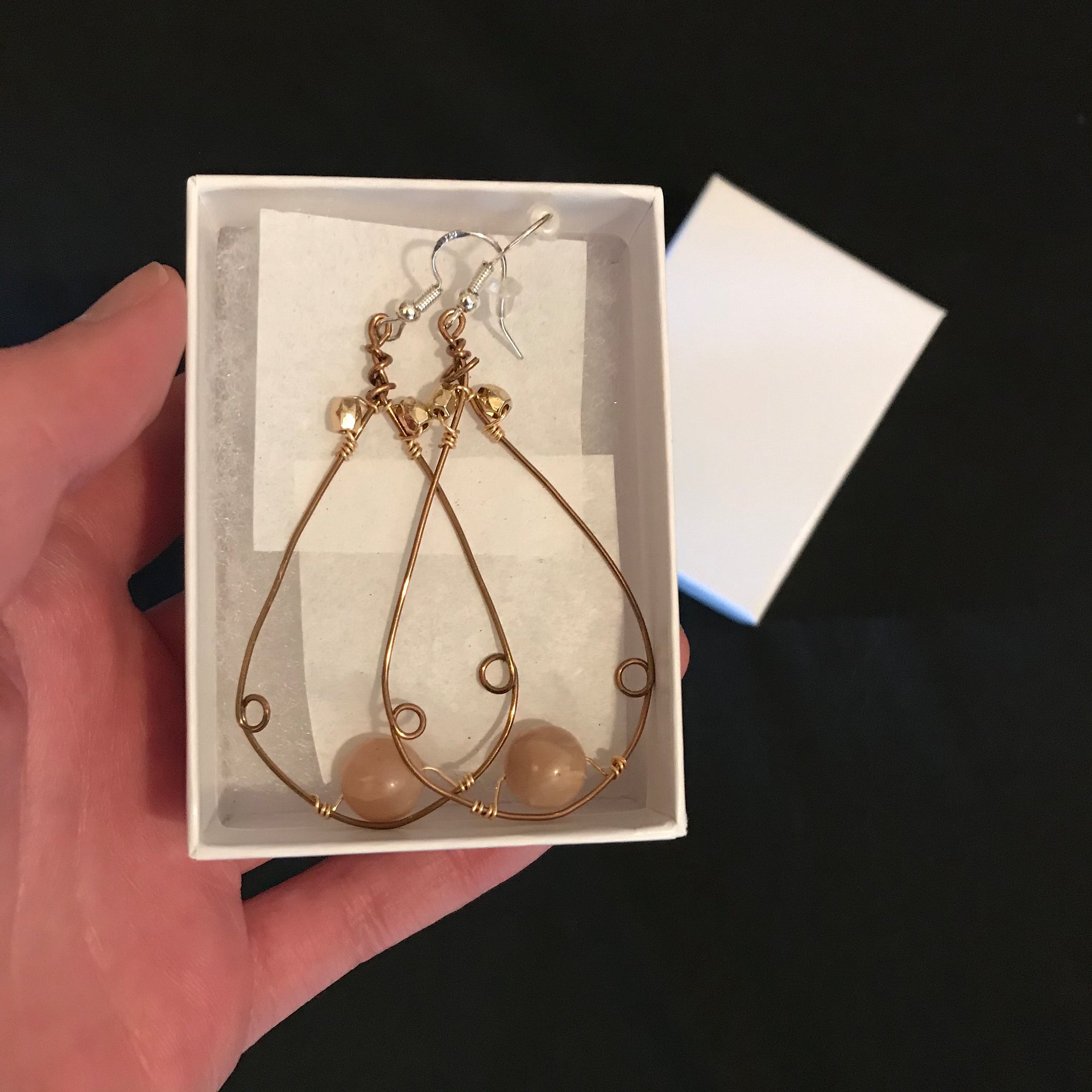 Sunstone Hand-Shaped Drop Earrings product image (2)