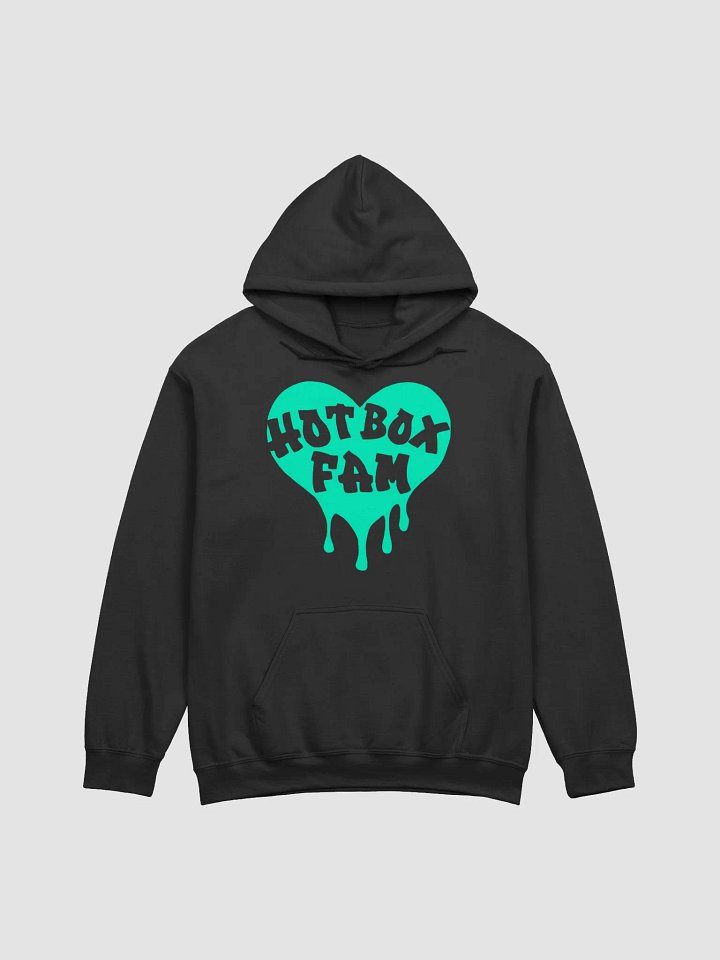 UNISEX HOT BOX FAM TRANSPARENT SEAFOAM GREEN LOGO ON HOODIE product image (1)