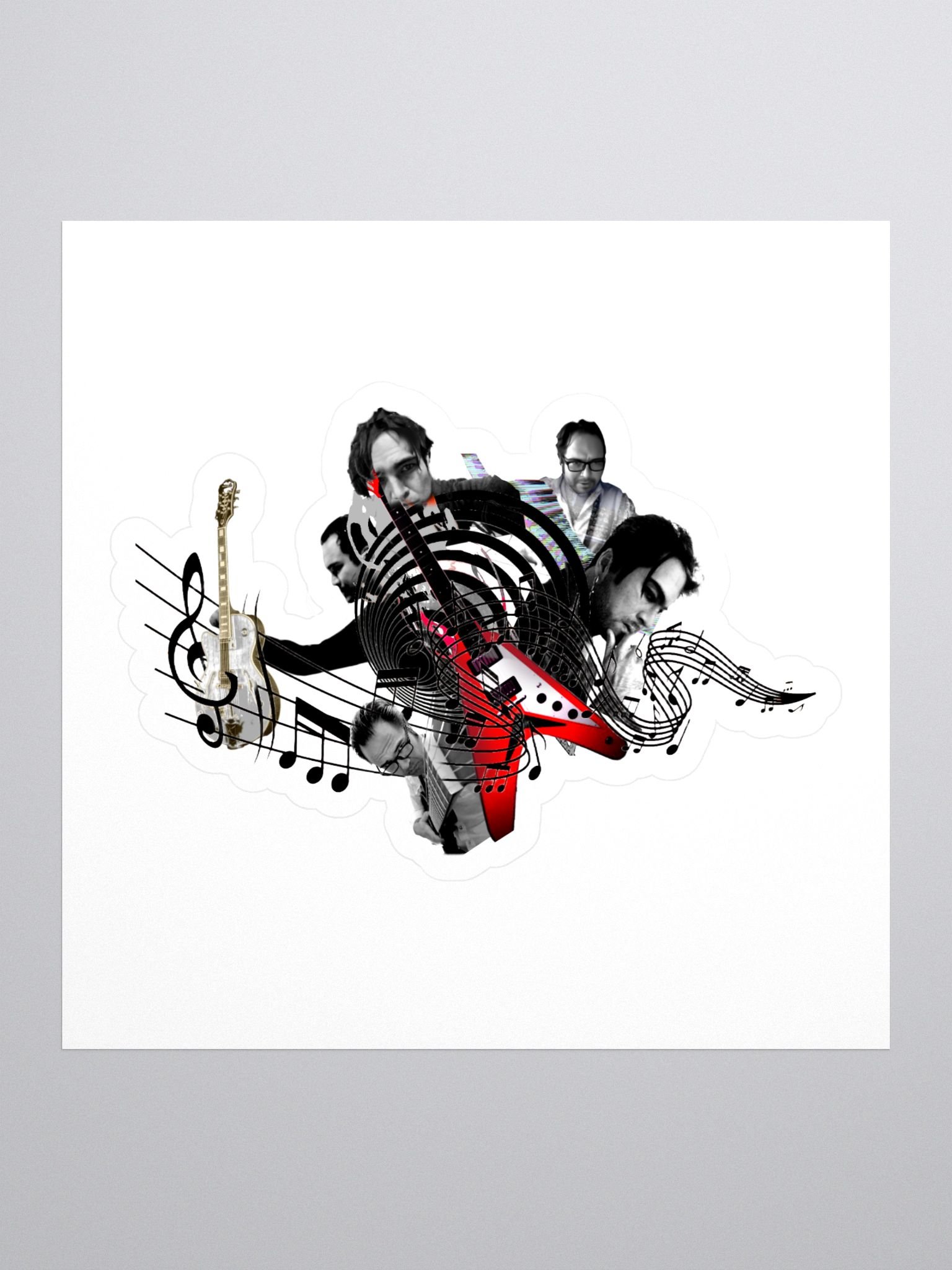Musical Collage Kiss Cut Stickers product image (1)