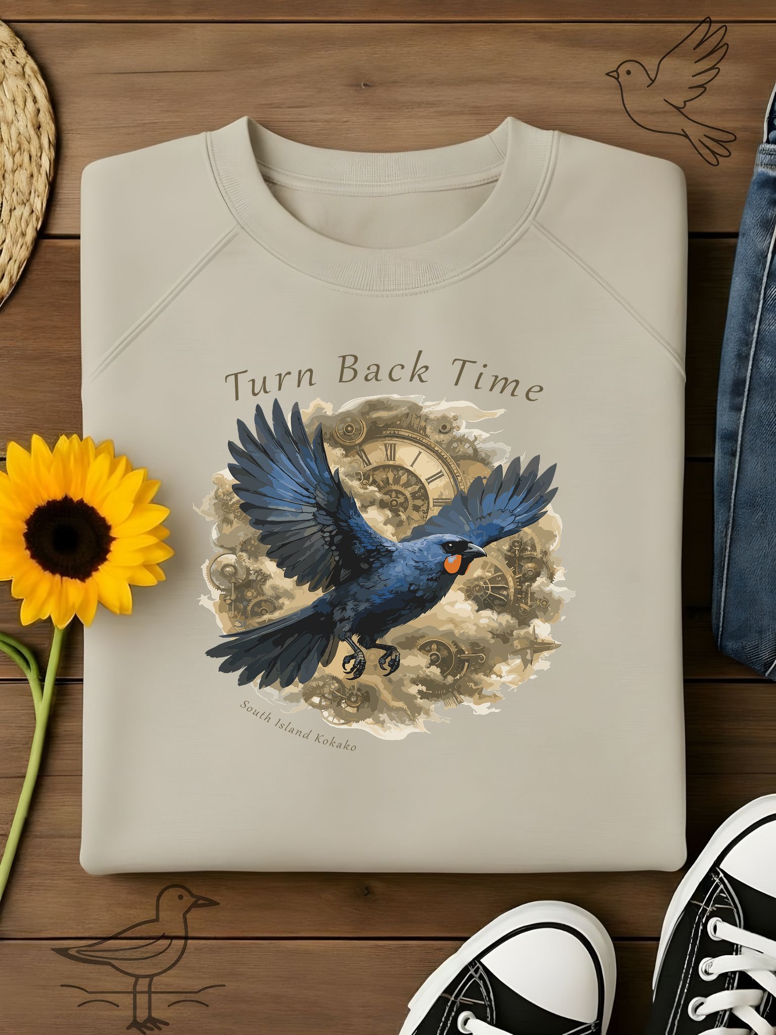 Turn Back Time – South Island Kōkako New Zealand Bird Digital Print product image (1)