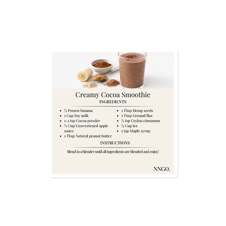 Creamy Cocoa Smoothie Recipe Magnet product image (1)