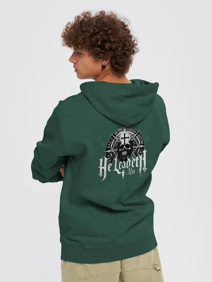 Sanctus: Fleece Zip-Up Hoodie (He Leadeth Us) product image (4)