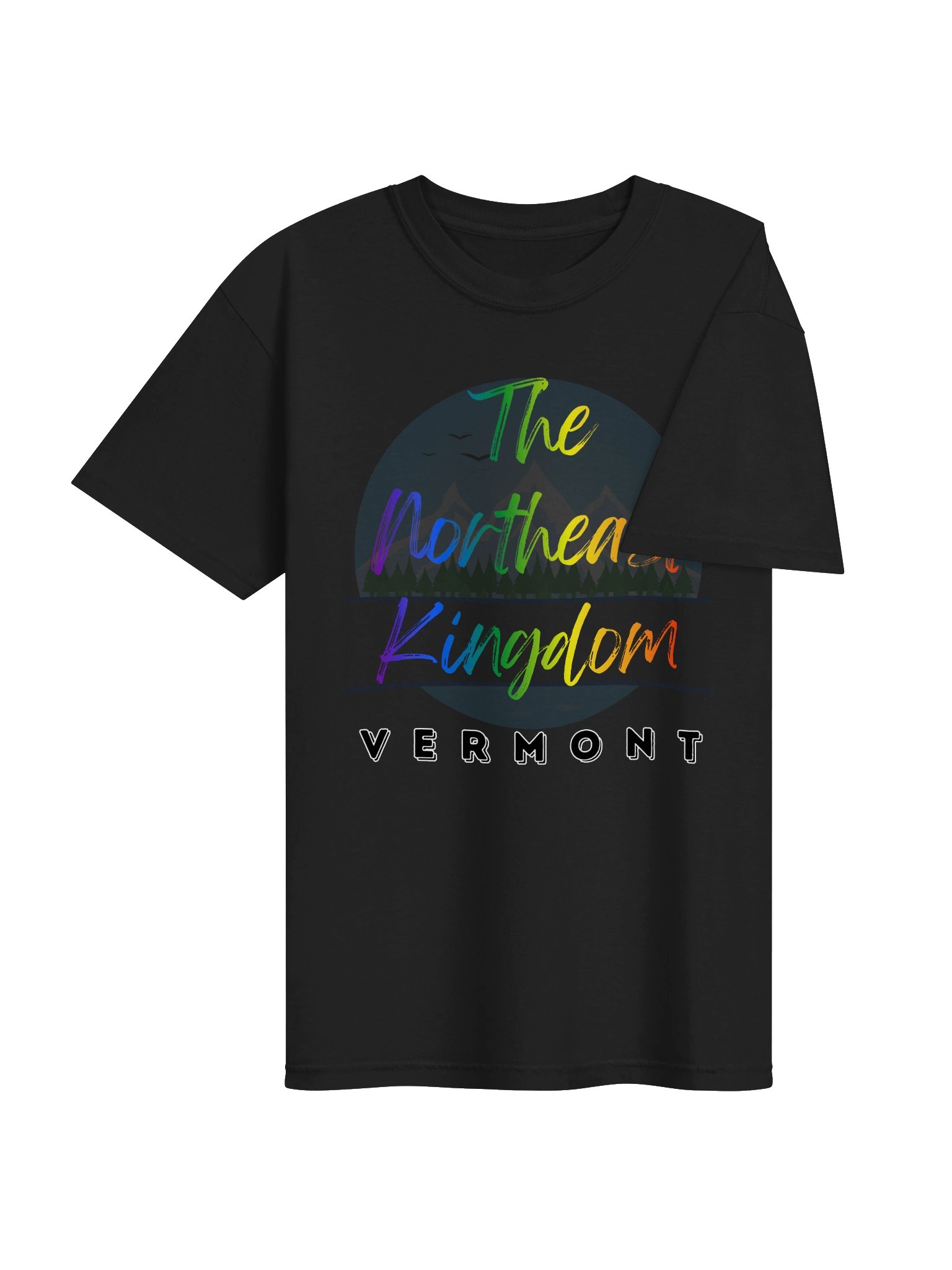 Northeast Kingdom Vermont Pride - Colorful LGBTQ+ Mountain Landscape Illustration Tee product image (3)