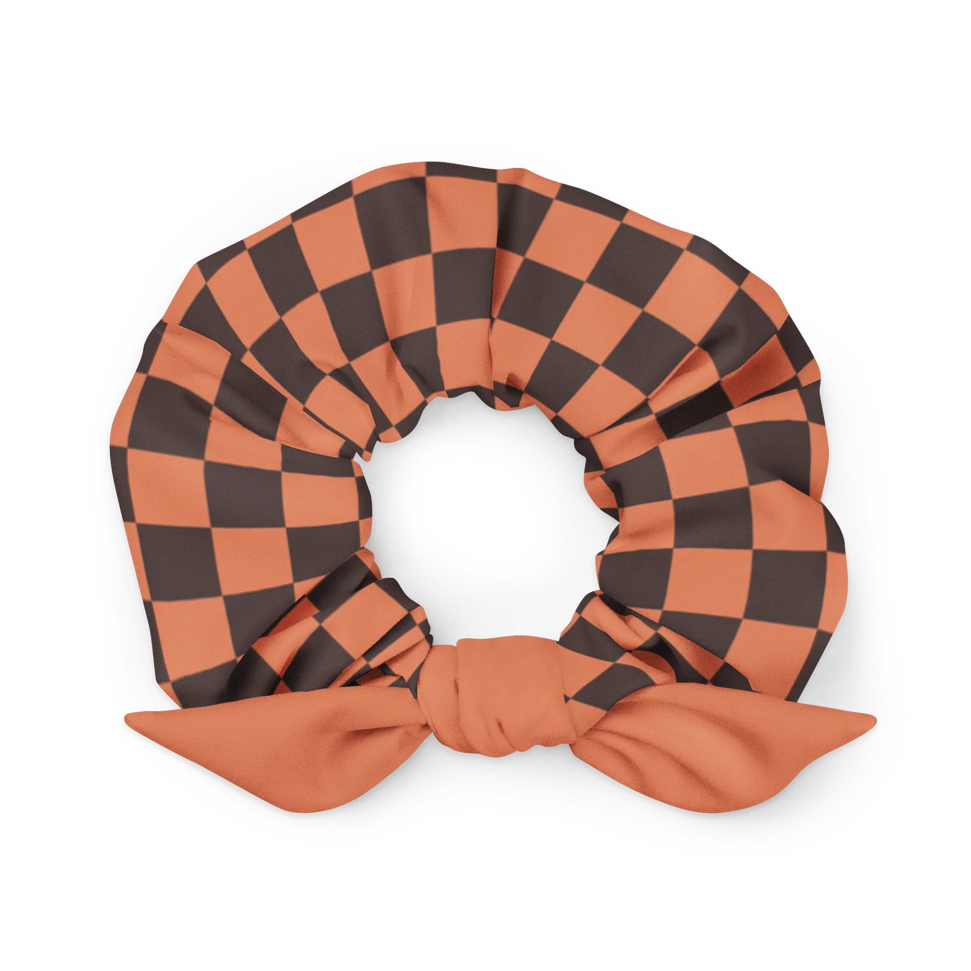 Orange n' Brown Checker Scrunchie product image (1)