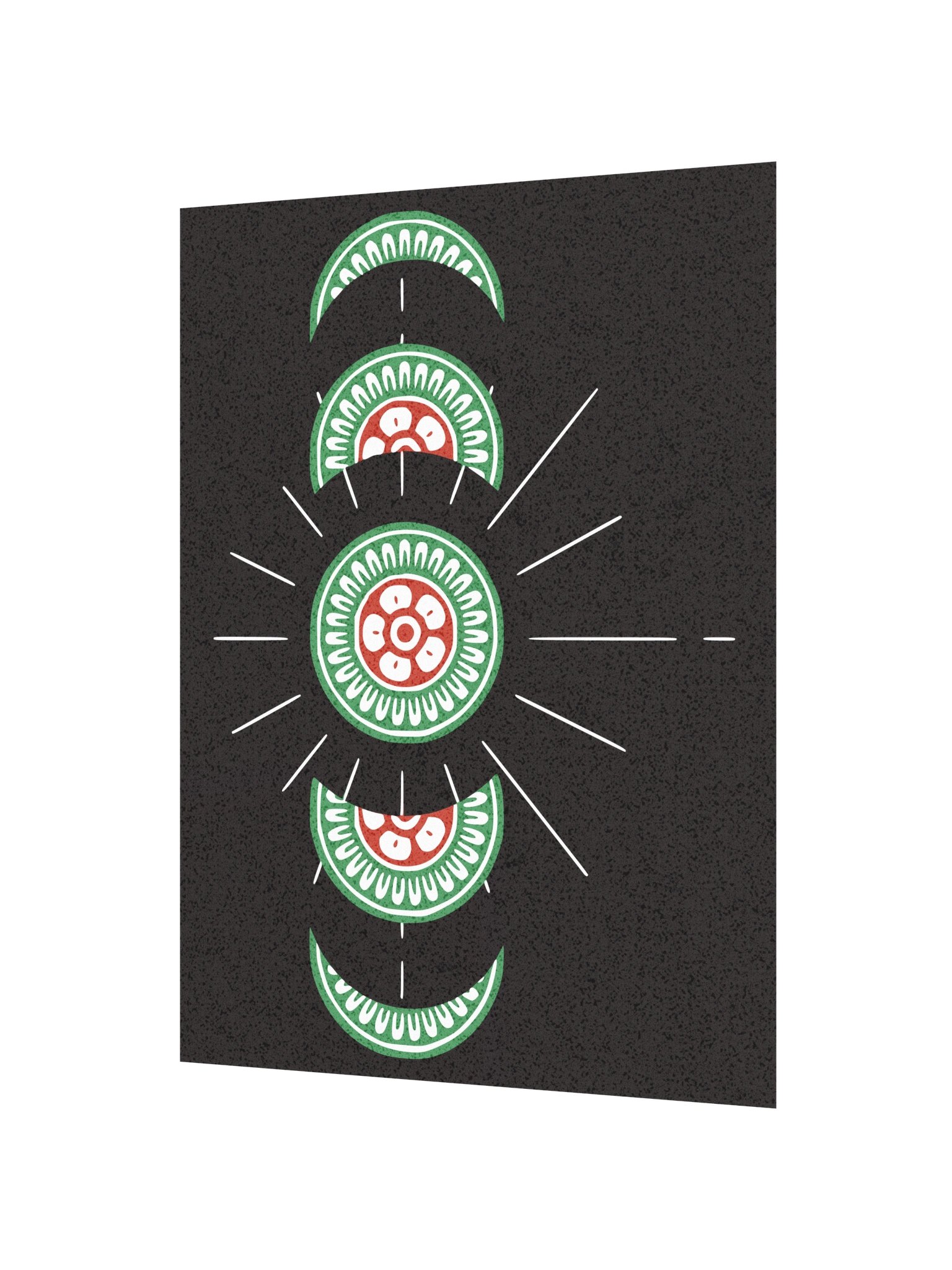Mahjong 1 of Dots Moon Phases Board Game Room Poster - UNFRAMED product image (2)